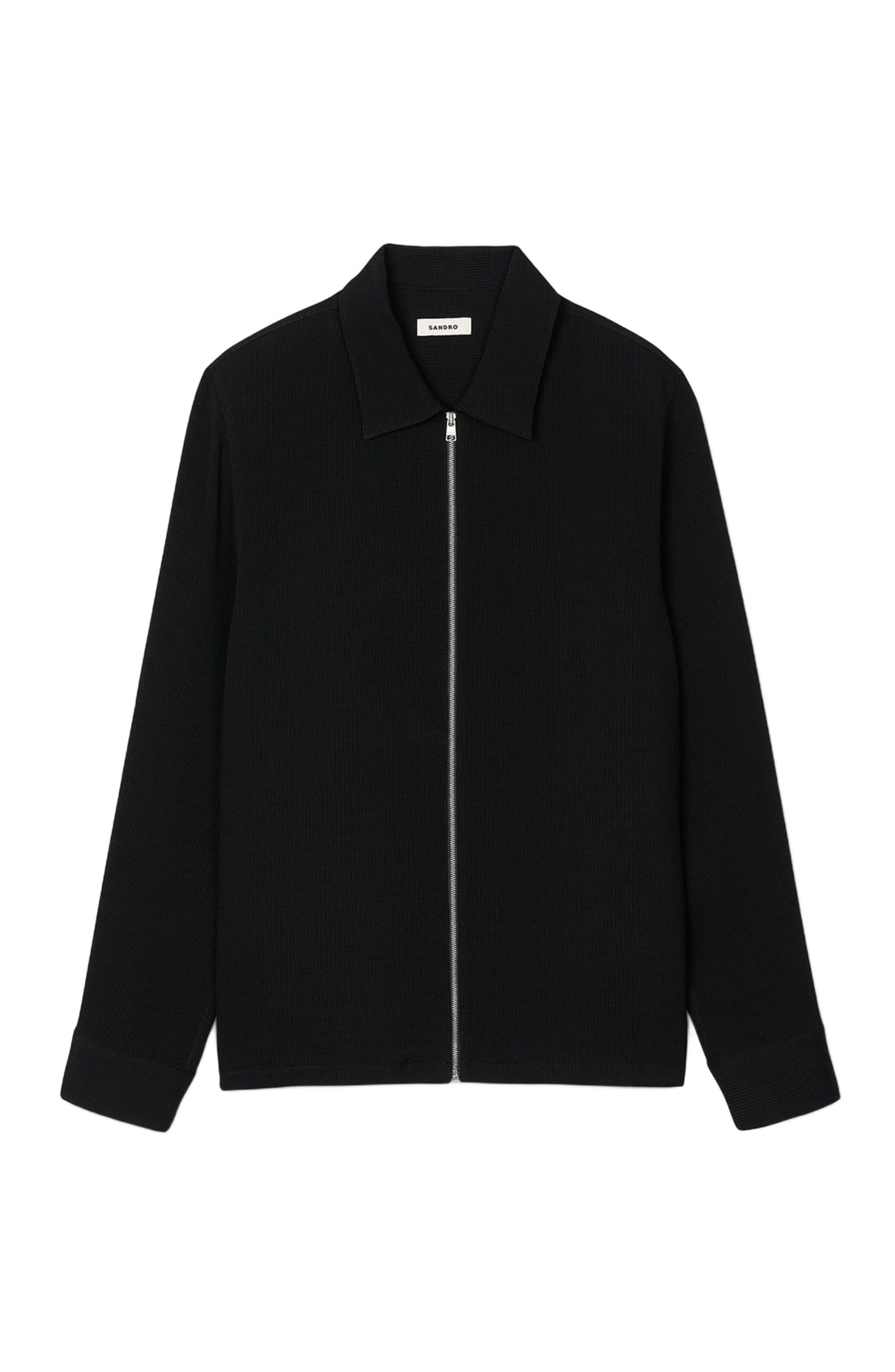 SANDRO Pleated shirt in Black at Nordstrom - 5