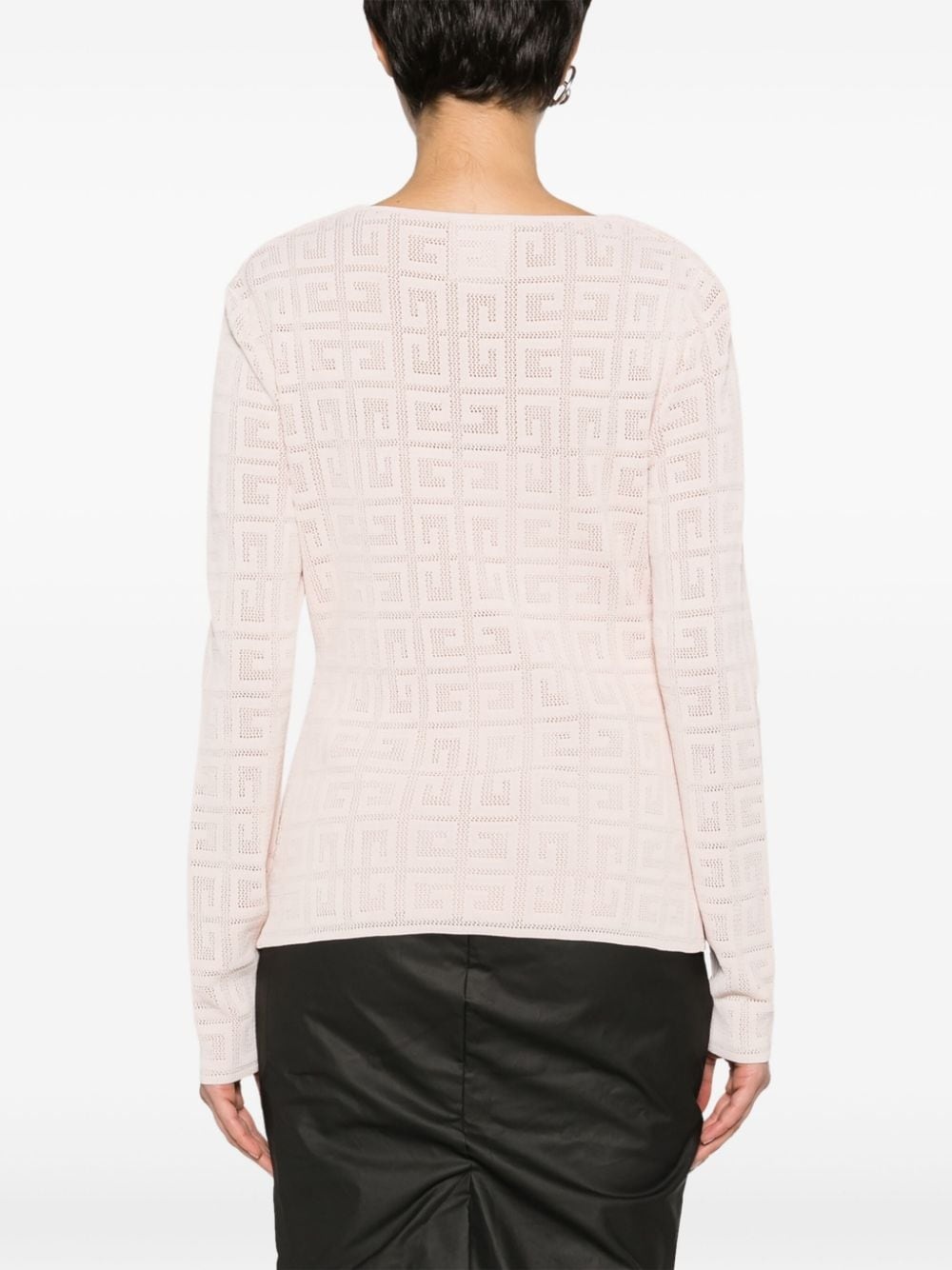 4G-jacquard V-neck top - 4