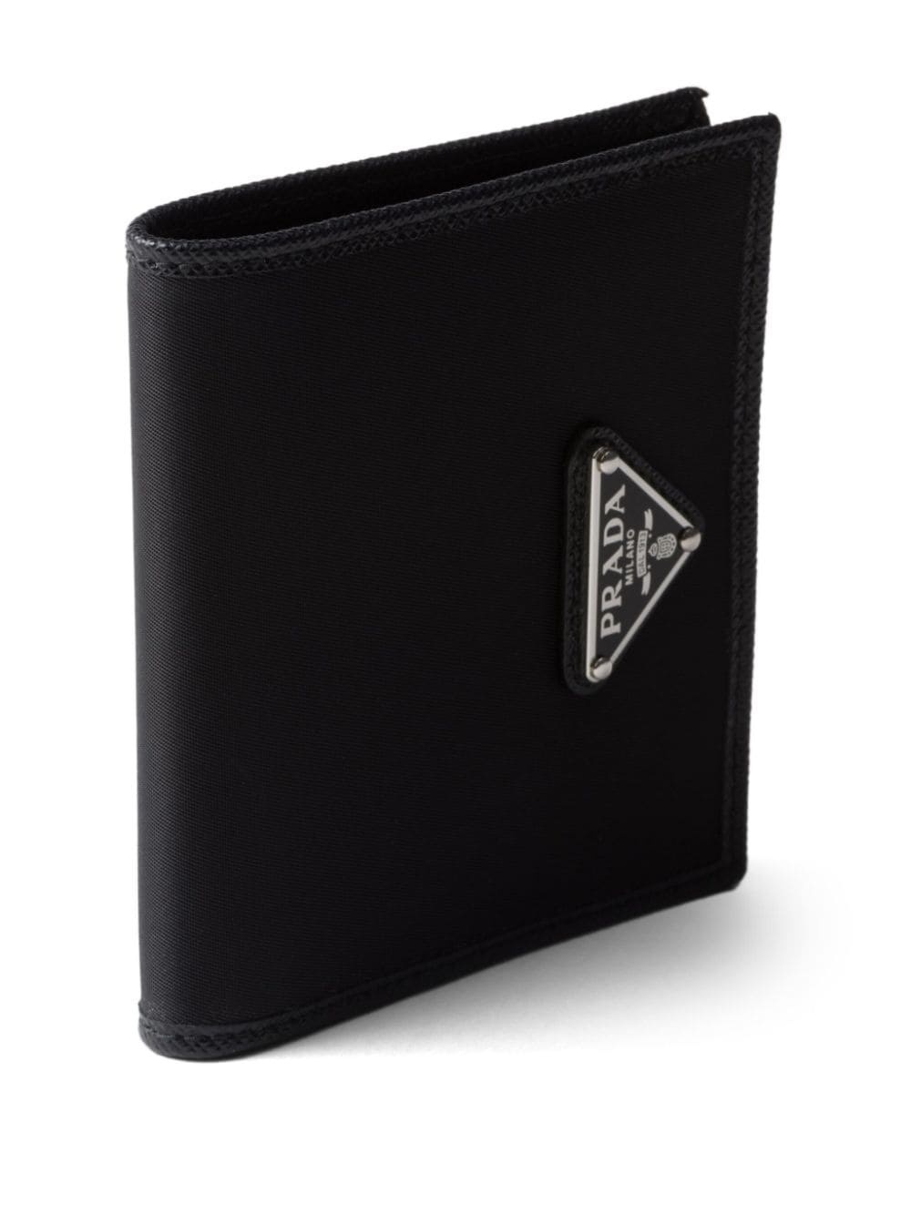 Re-Nylon enamel-triangle logo wallet - 4