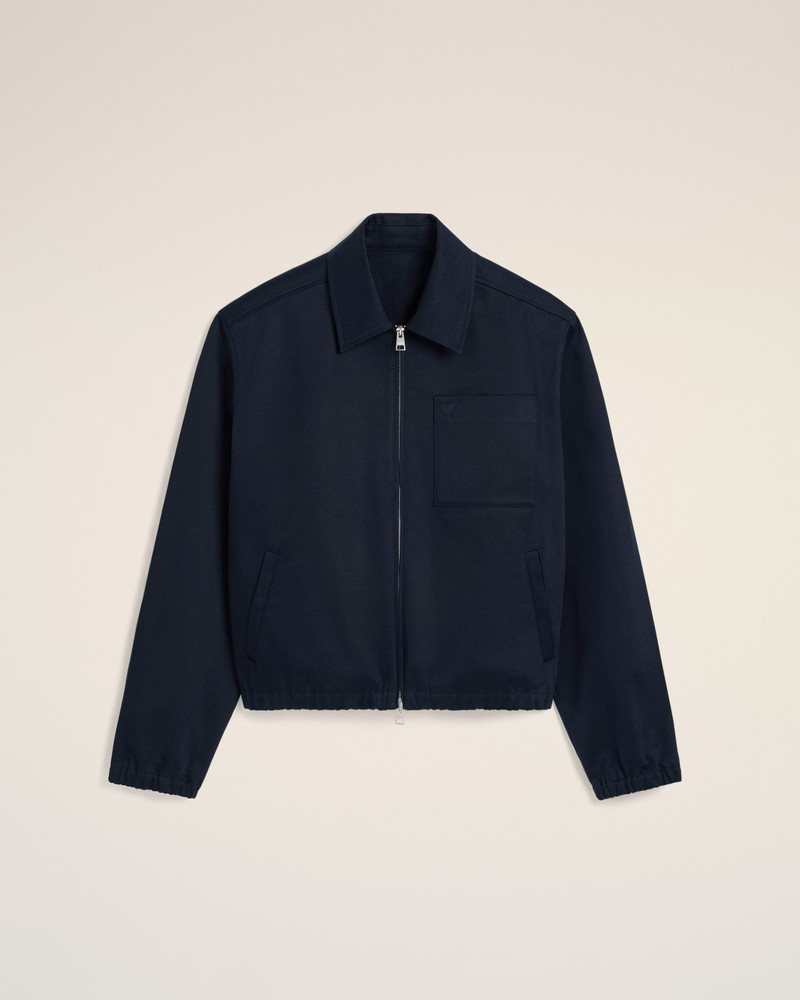 NAVY COTTON AMI DE COEUR ZIPPED JACKET 1