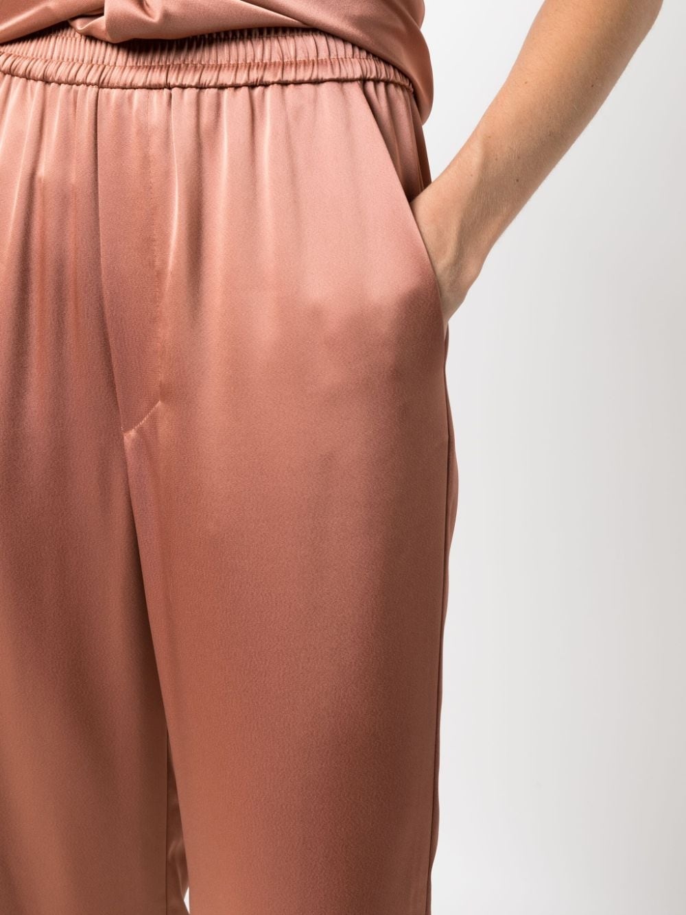 elasticated-waist cropped trousers - 5