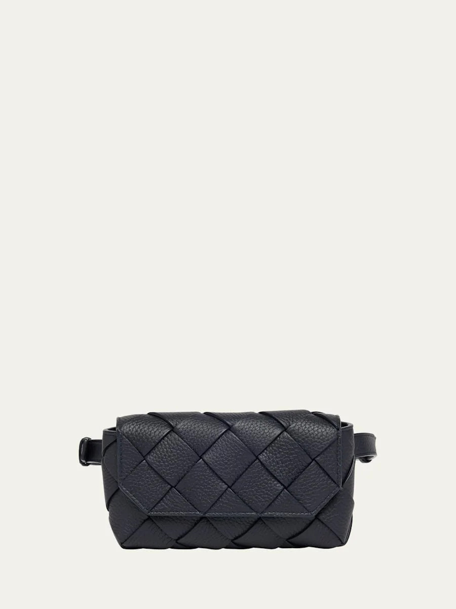 Men's Diago Intreccio Leather Belt Bag - 1