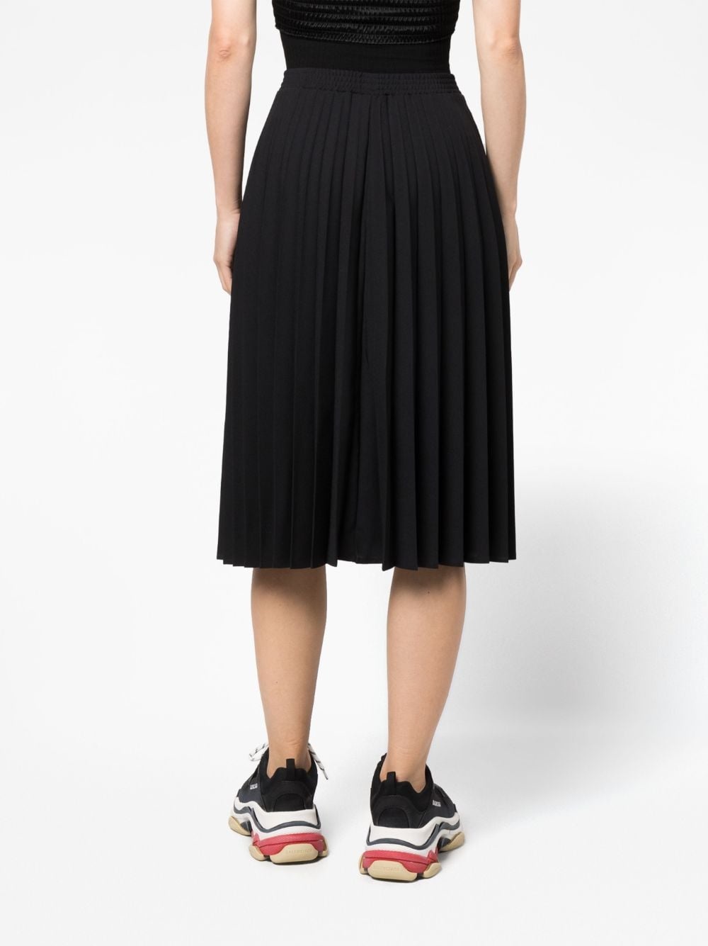 logo-band pleated skirt - 8
