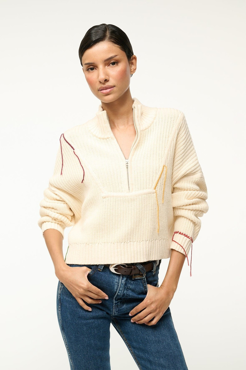 STAUD STAUD CROPPED HAMPTON SWEATER JUNGLE LEOPARD outlook