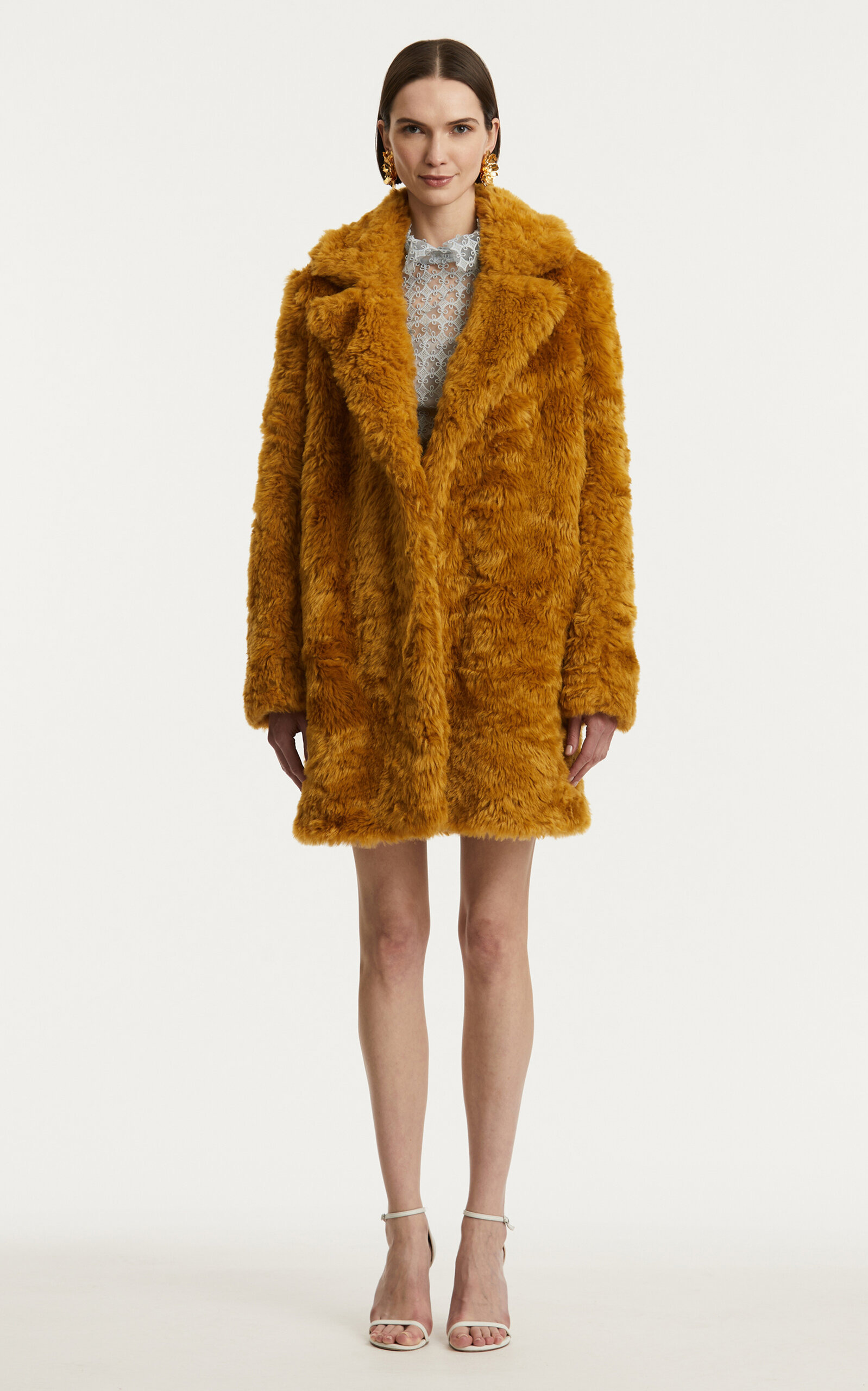 Faux Fur Coat yellow - 3