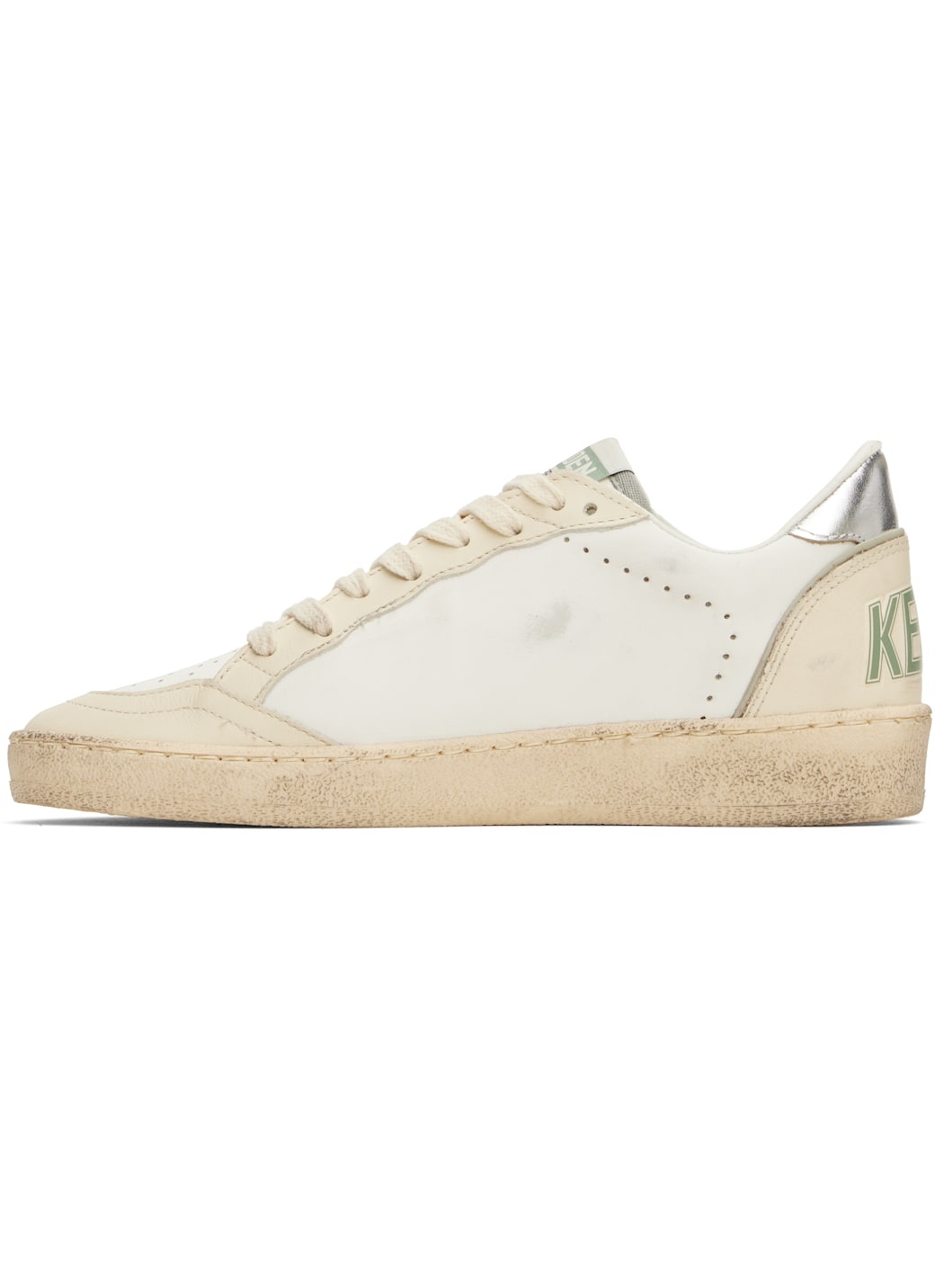Off-White & Khaki Ball Star Sneakers - 3