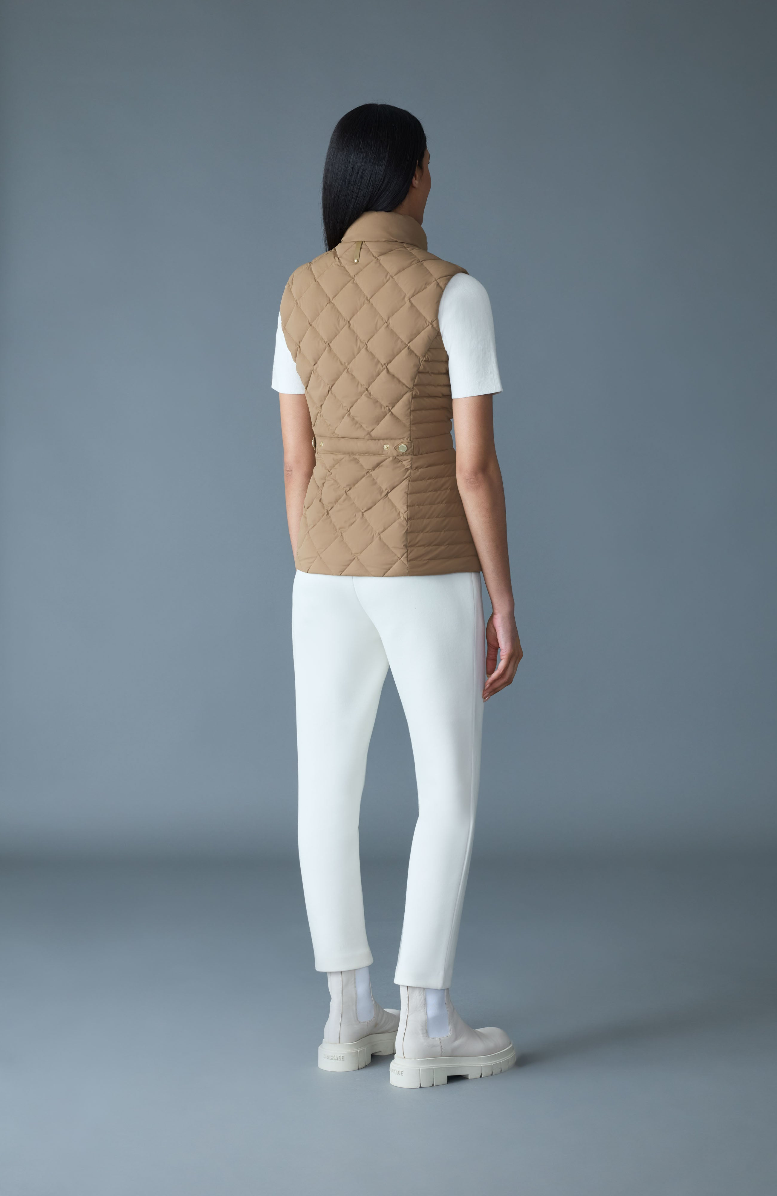 STEFANIA Diamond Quilted Down Vest - 4