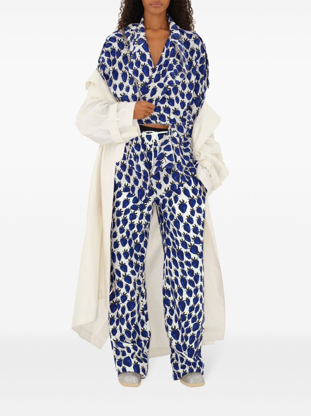 strawberry graphic-print trousers - 2