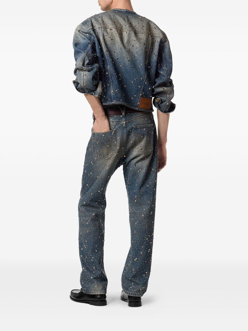 crystal-embellished jeans - 2