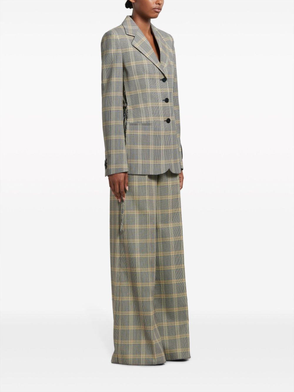 check-pattern palazzo pants - 3