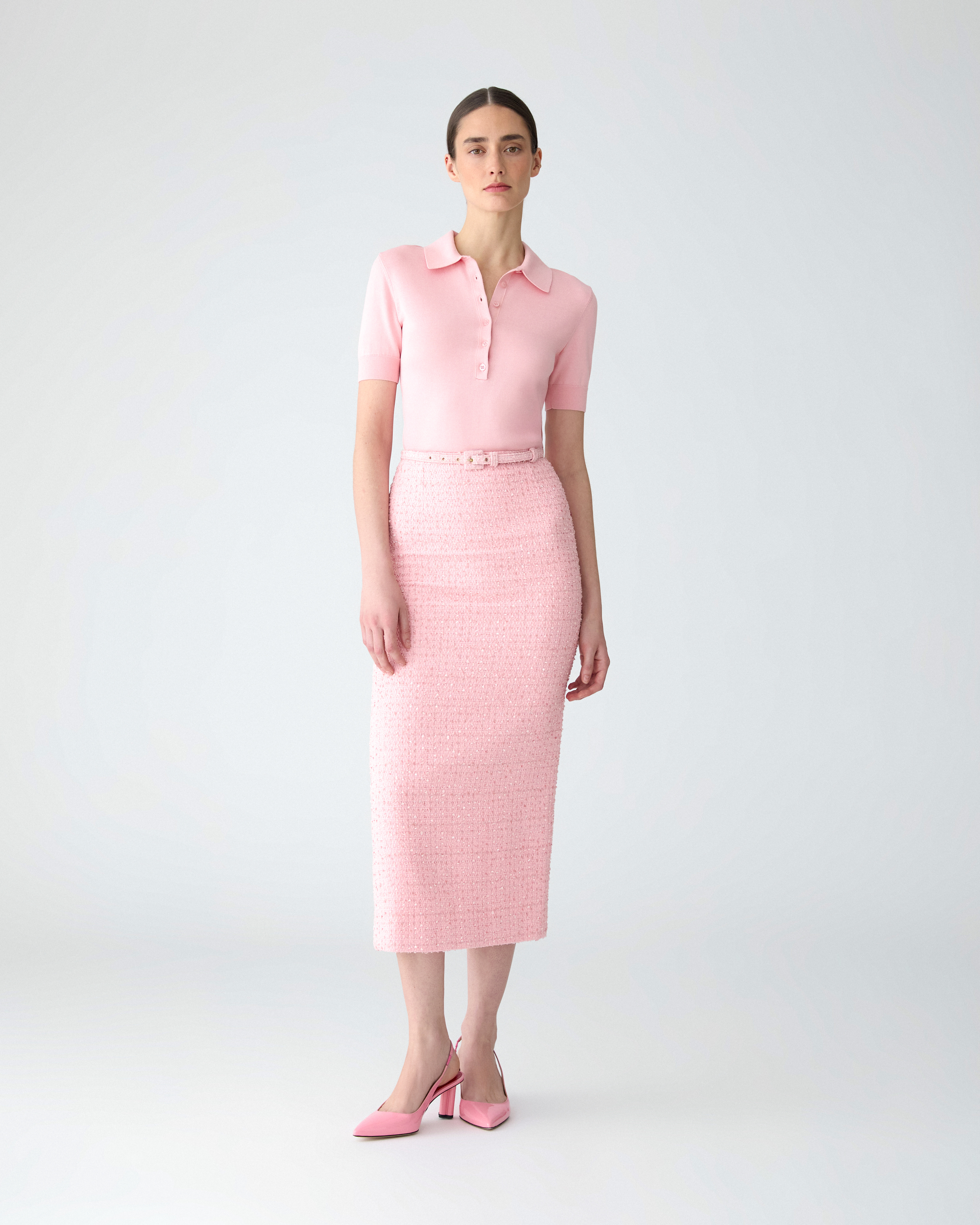 Tweed Midi Pencil Skirt - 2