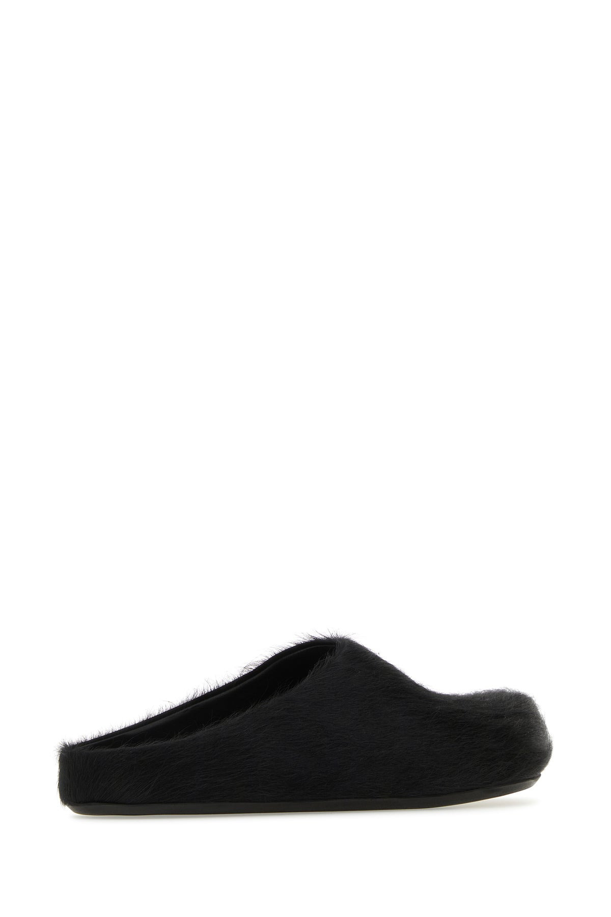 Black leather Fussbett slippers - 3