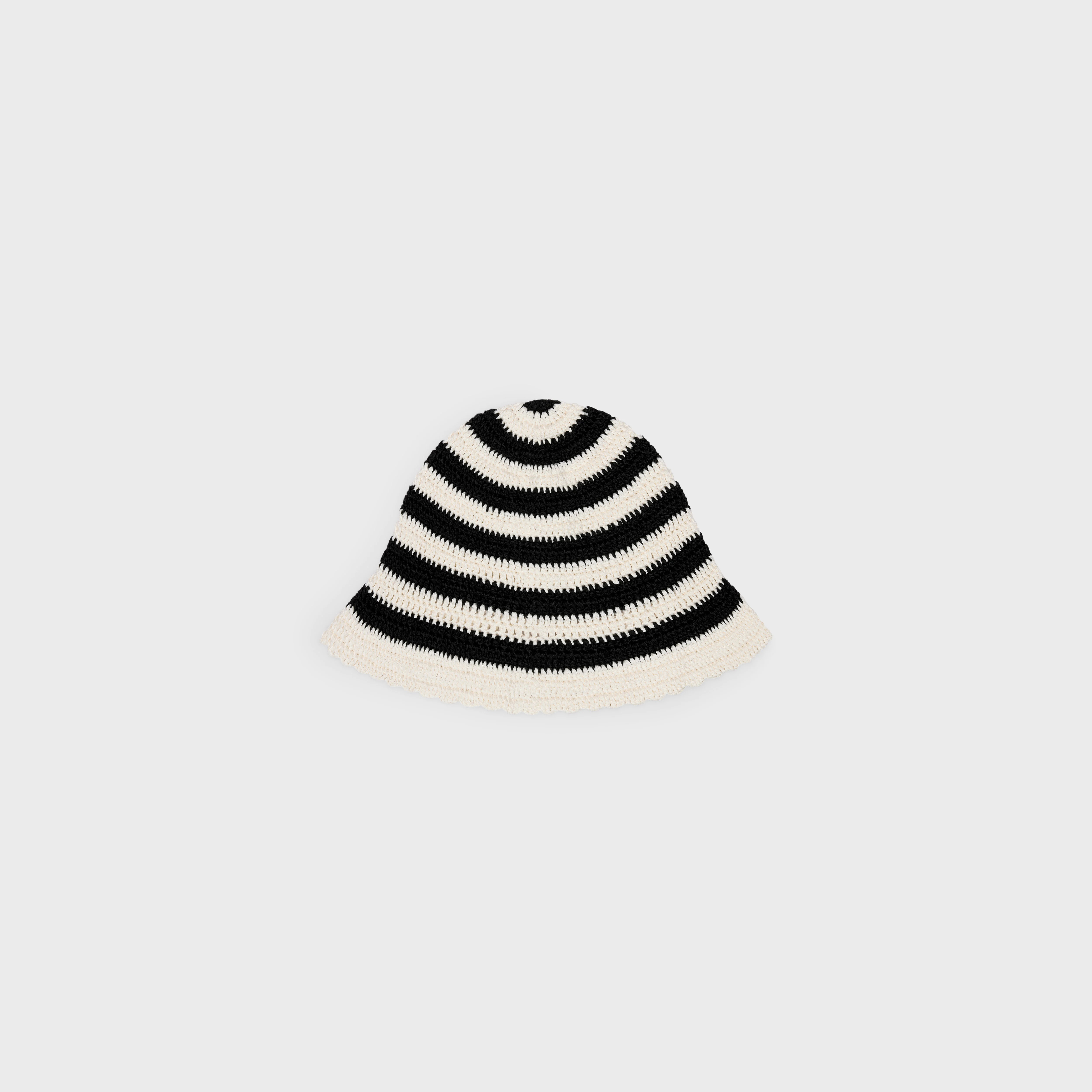 triomphe striped cloche beanie in crocheted cotton - 2