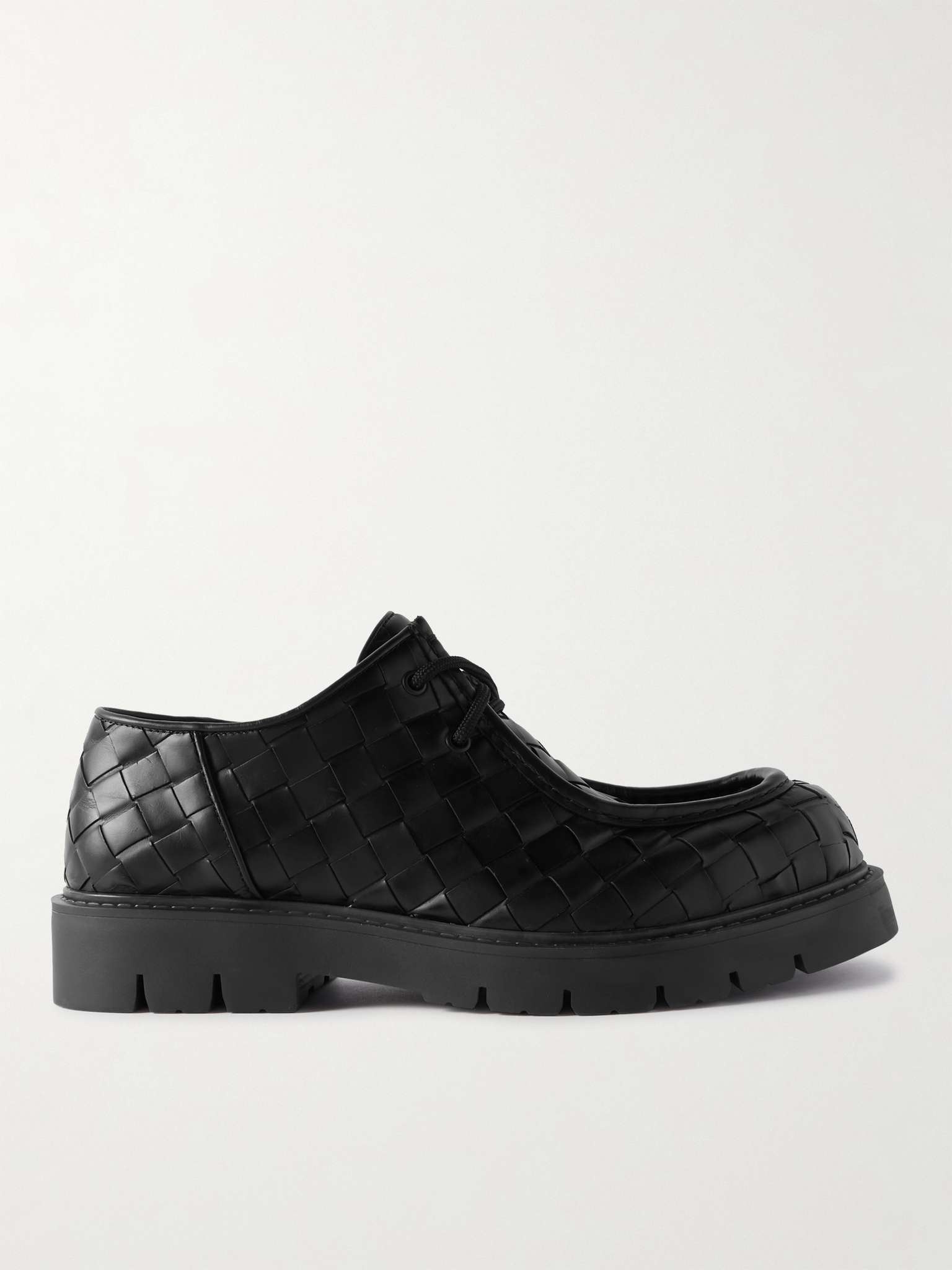 Intrecciato Leather Derby Shoes - 1