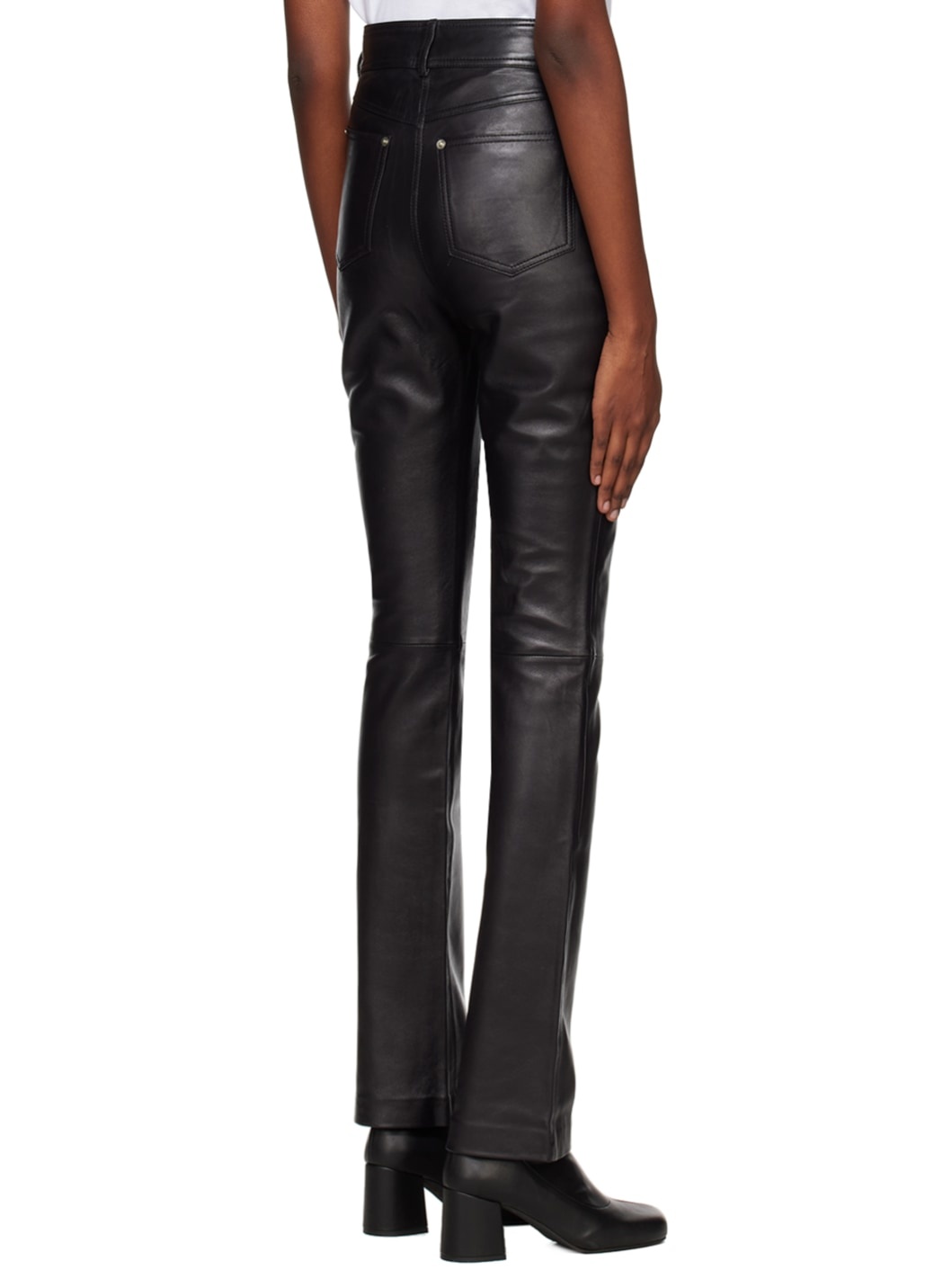 Black Rebecca Leather Pants - 4