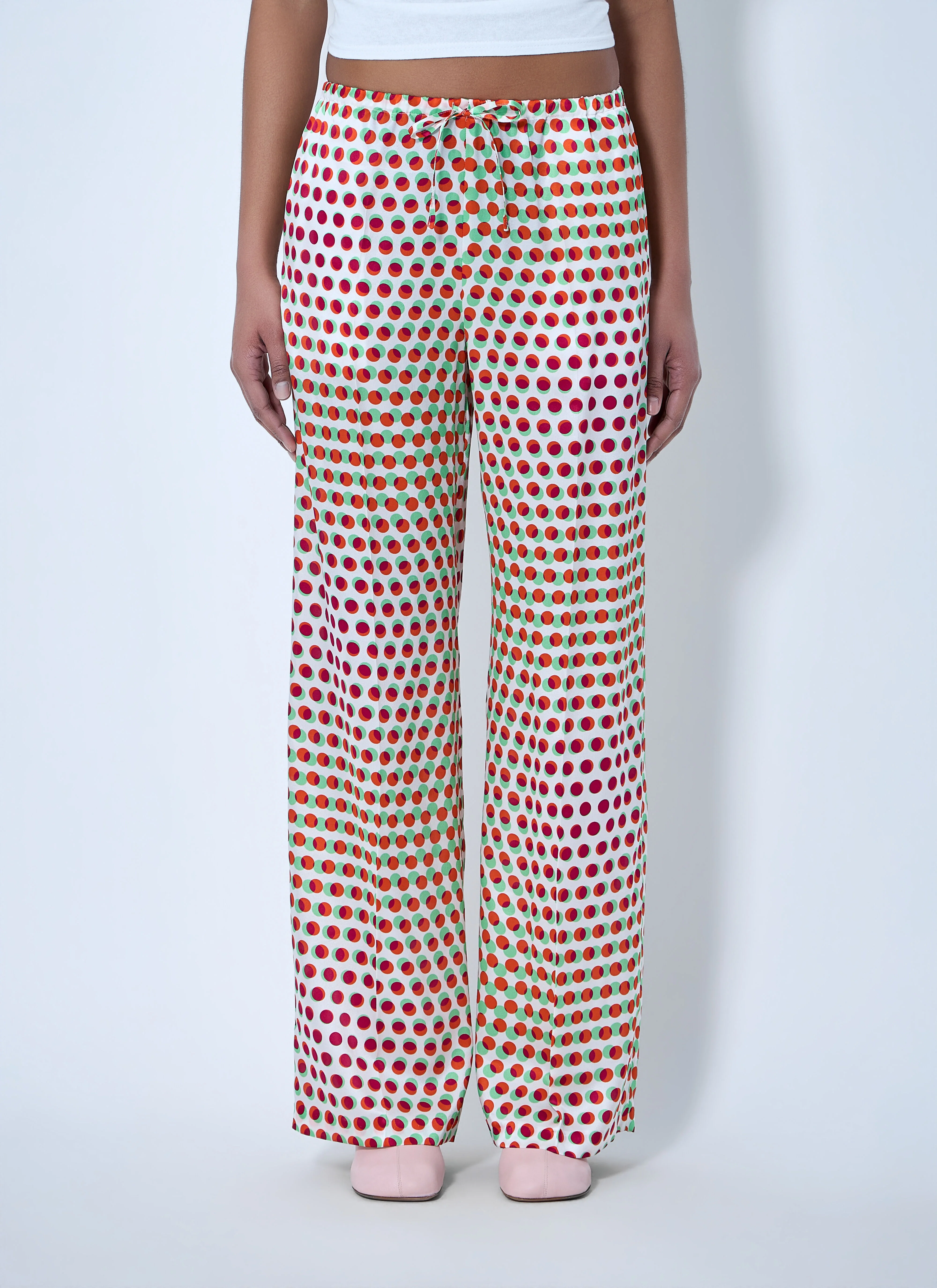 Wide-Leg Patterned Trousers - 1