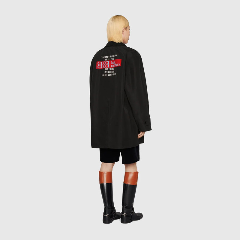 GUCCI Cotton coat with 'You Got Good Taste' print outlook