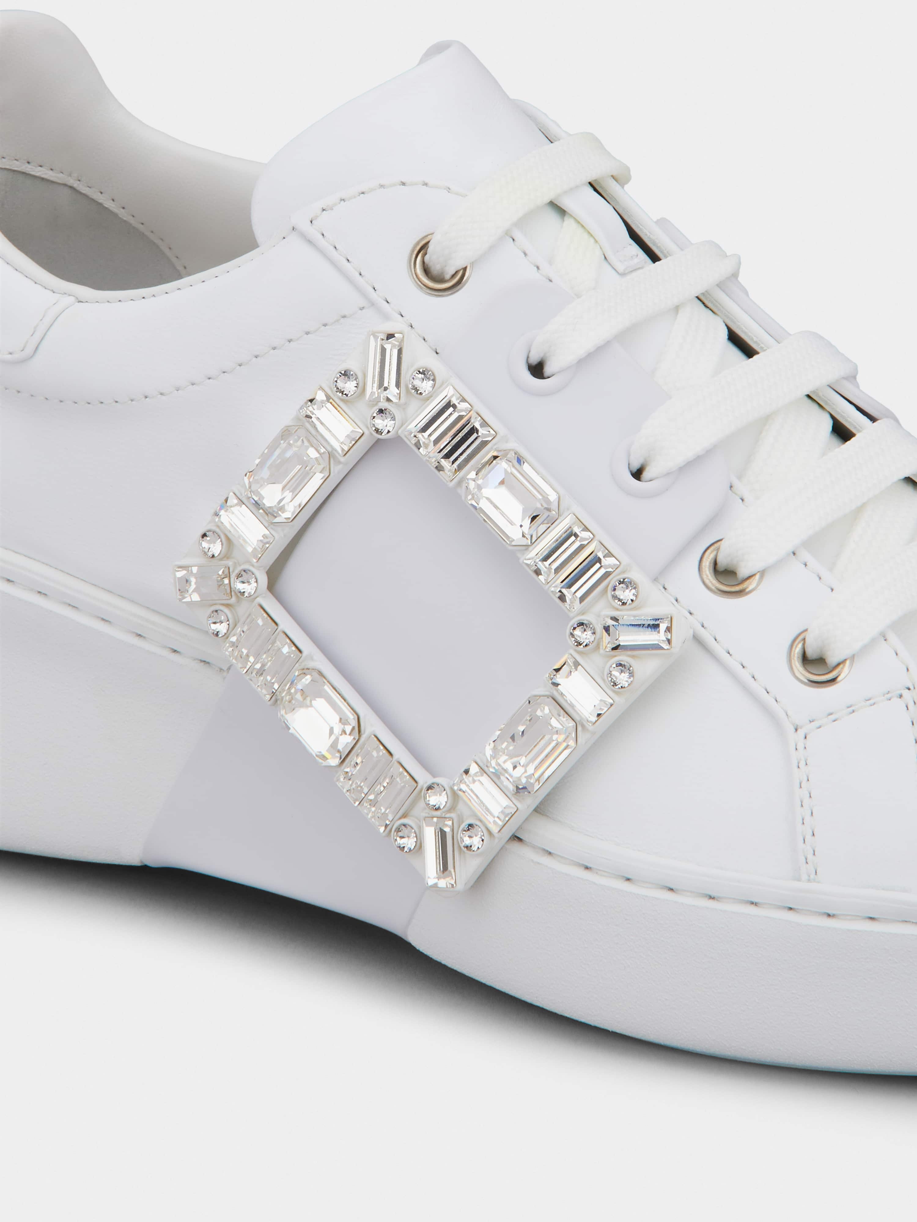 Viv' Skate Strass Buckle Sneakers in Soft Leather - 3