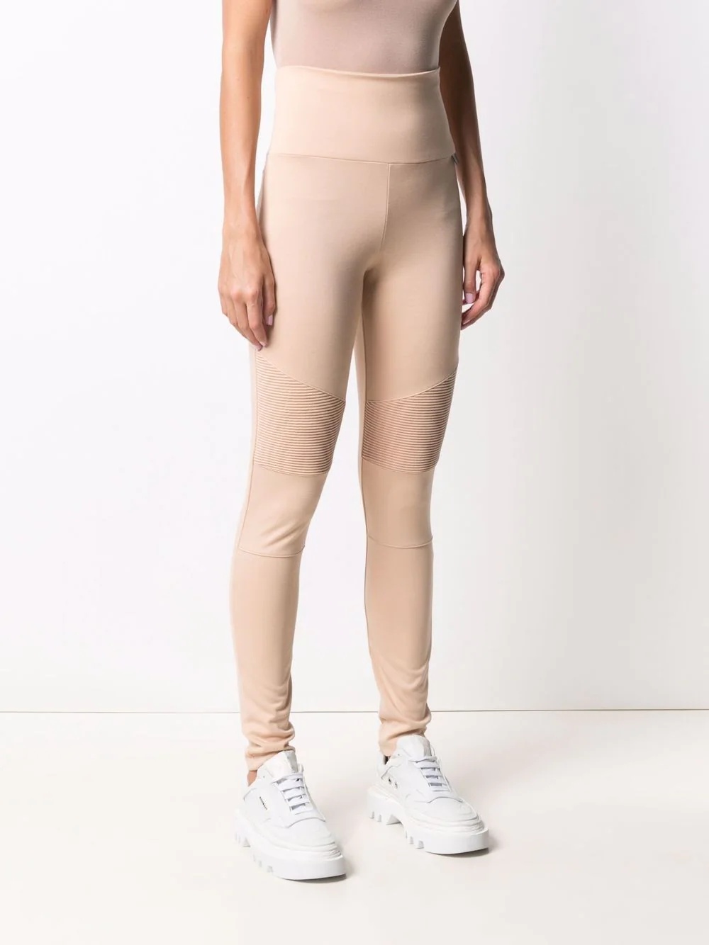 ribbed-panel biker leggings - 3