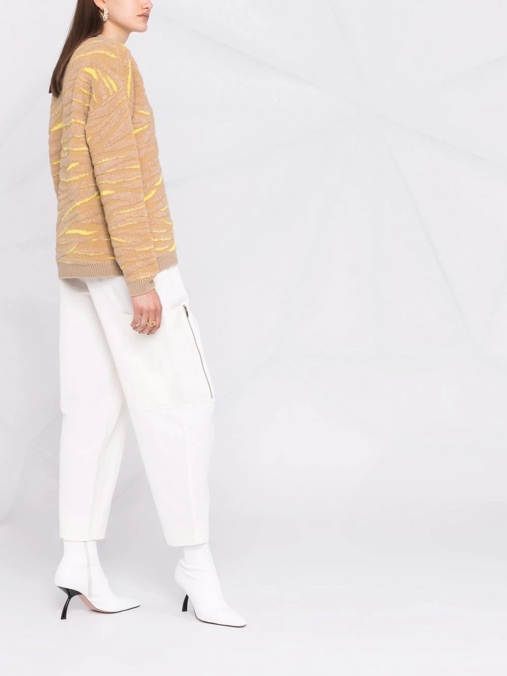 tiger-pattern knitted cardigan - 6