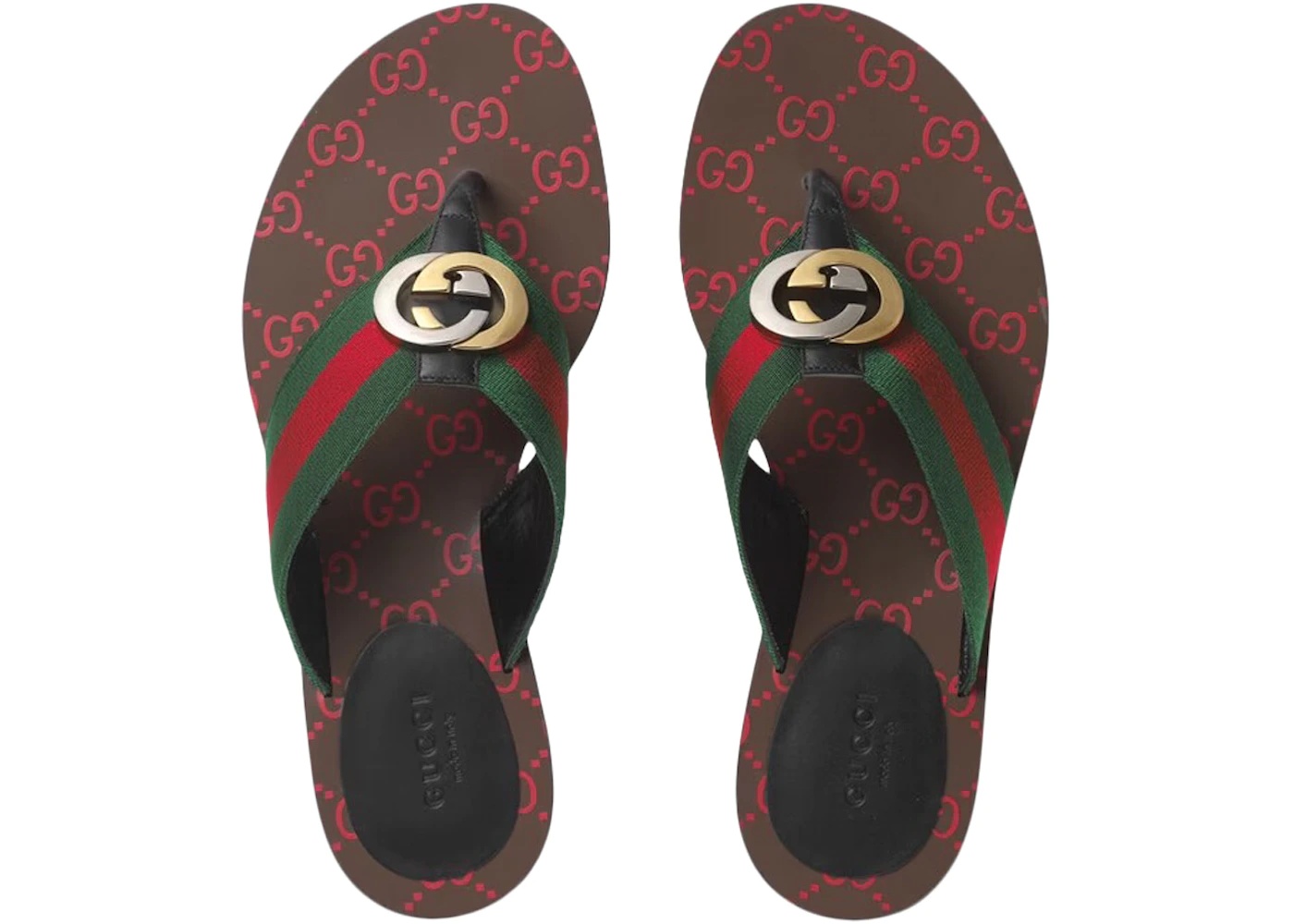 Gucci Web Thong Sandal Black Leather - 3