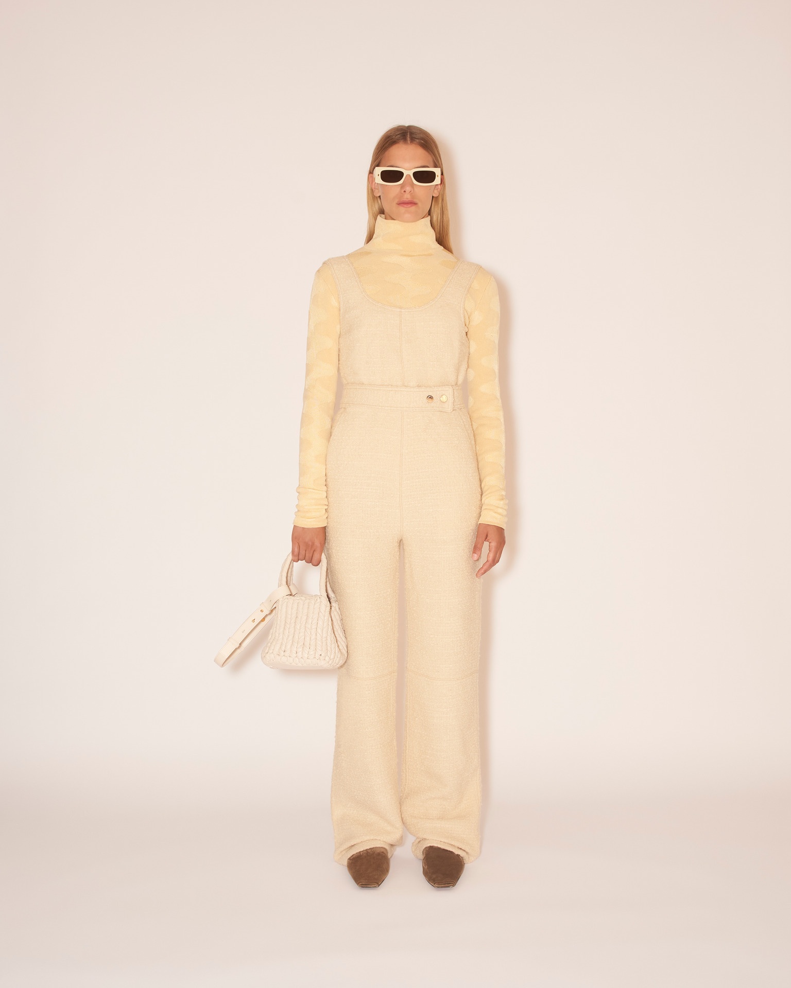 MOSA - Belted jumpsuit - Creme - 3