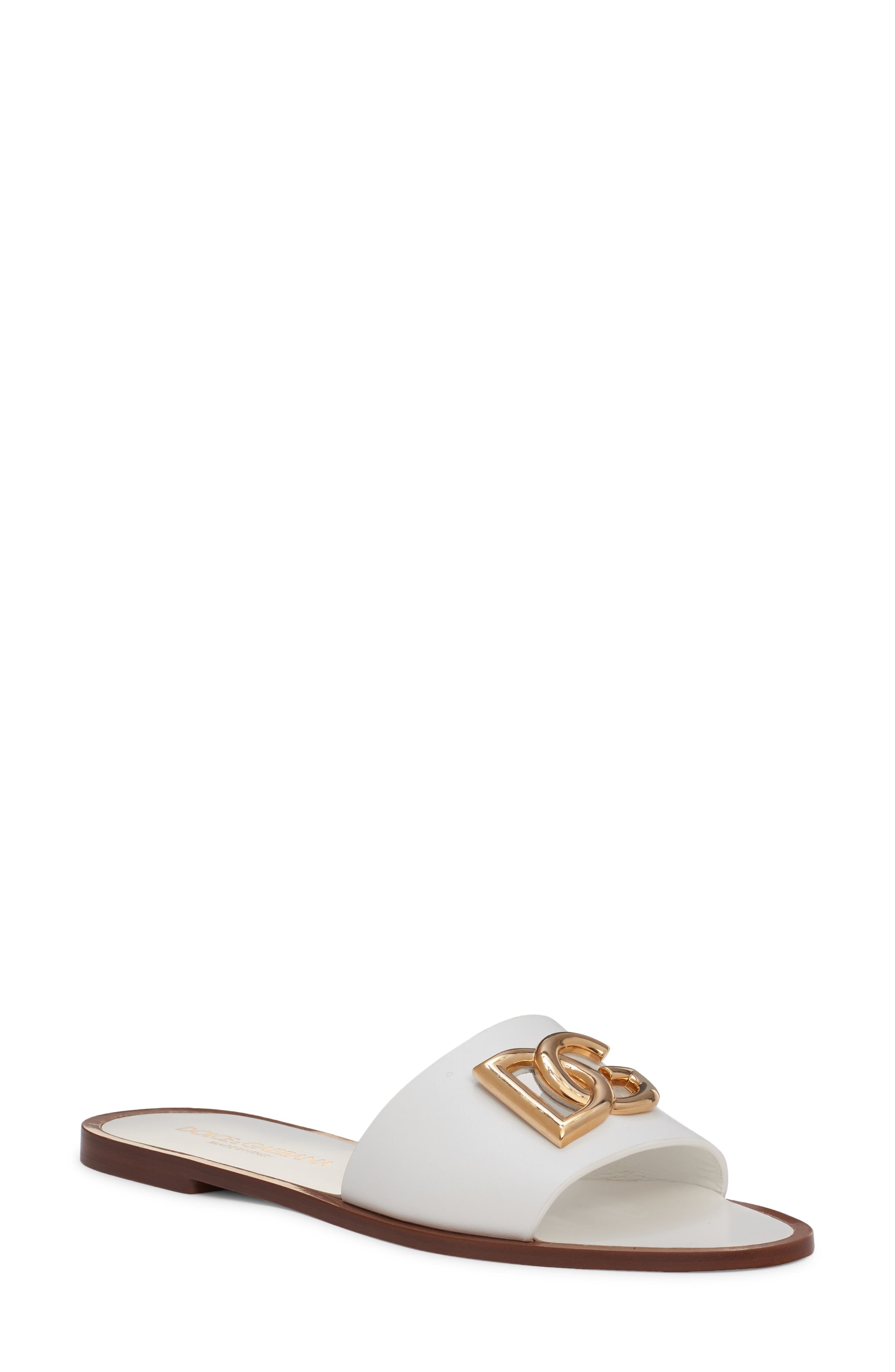 Dolce&Gabbana Capri Slide Sandal in Bianco Ottico at Nordstrom - 1