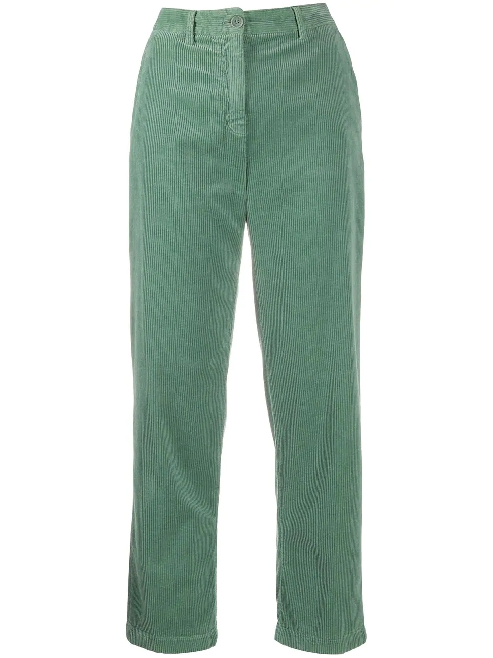 cropped corduroy trousers - 1