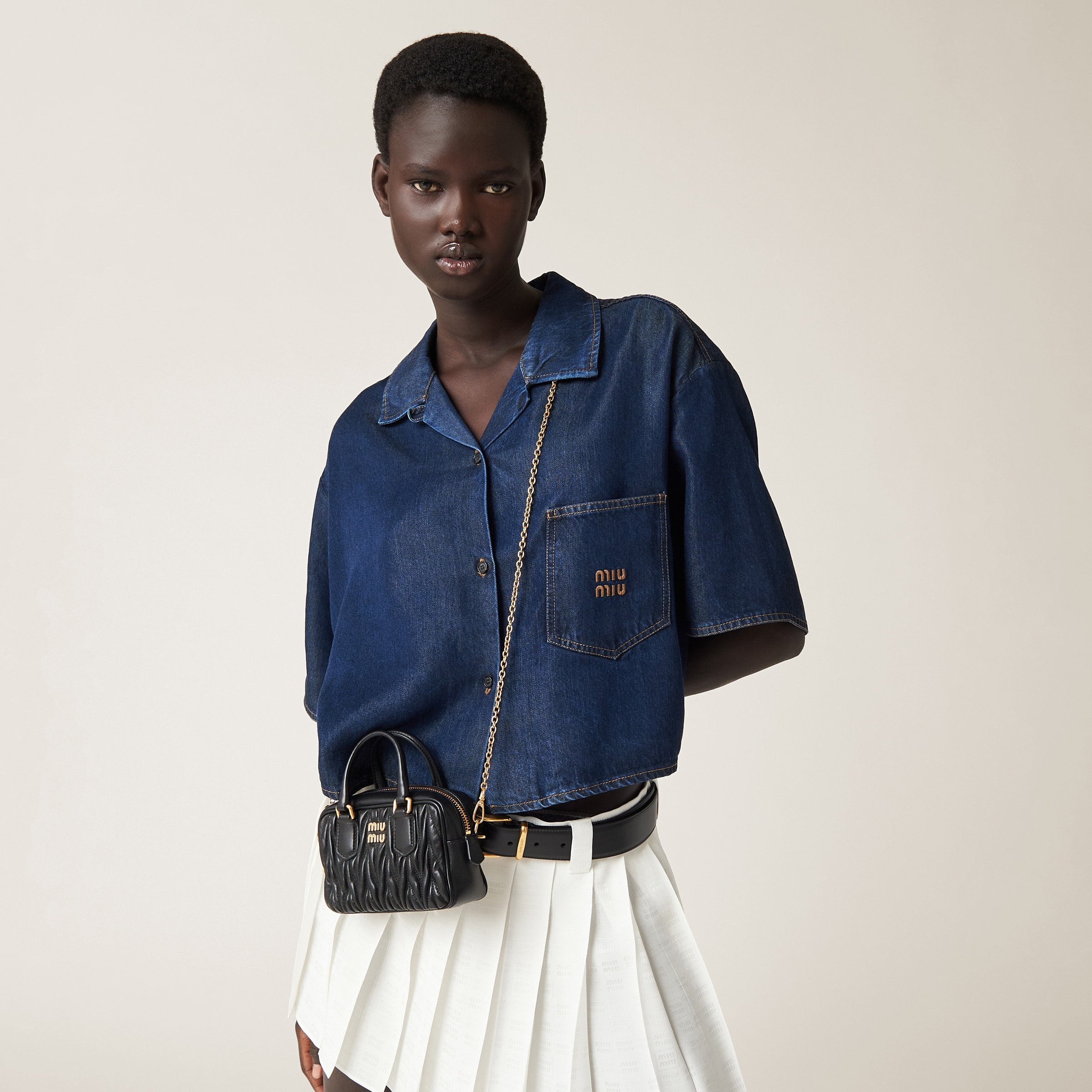 Matelassé nappa leather top-handle mini-bag - 2