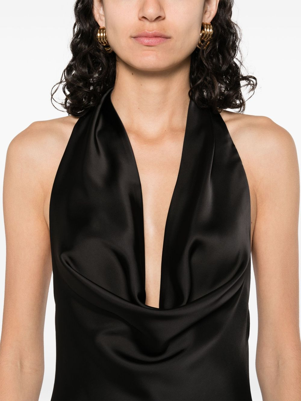 halter drape mini dress - 5