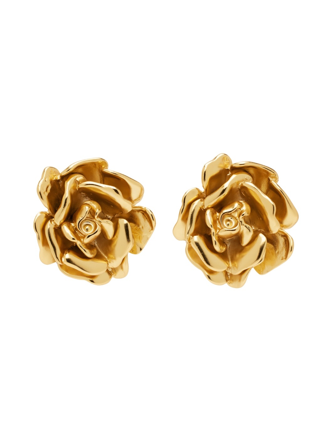 Gold Rose Earrings - 1
