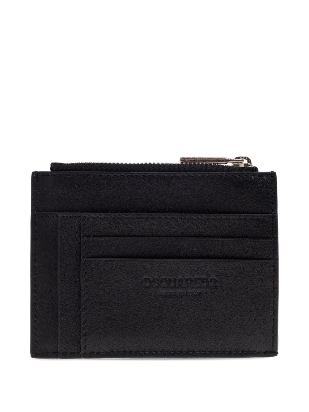 zip-top leather cardholder - 2