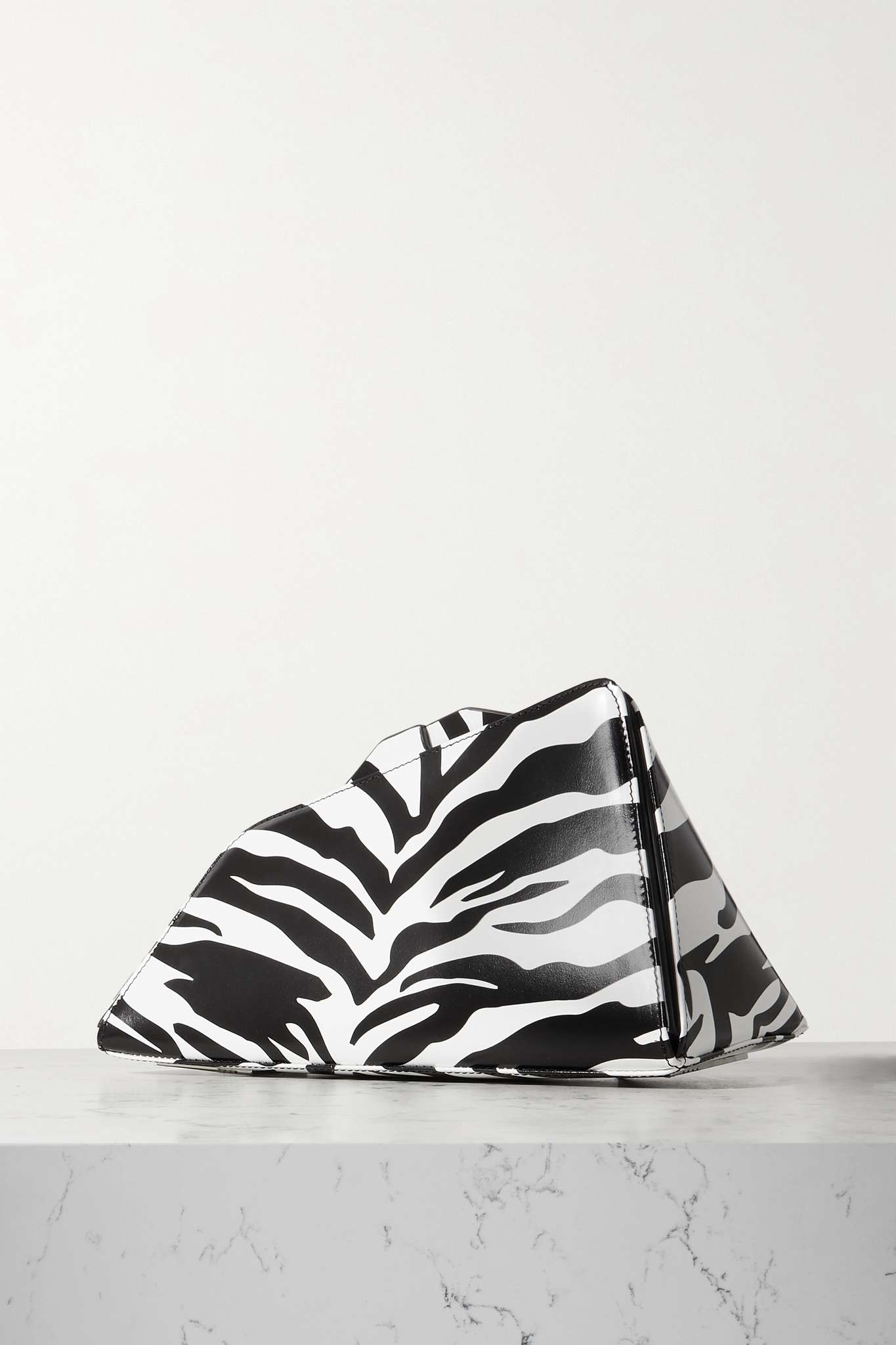 8.30 PM zebra-print leather clutch - 3