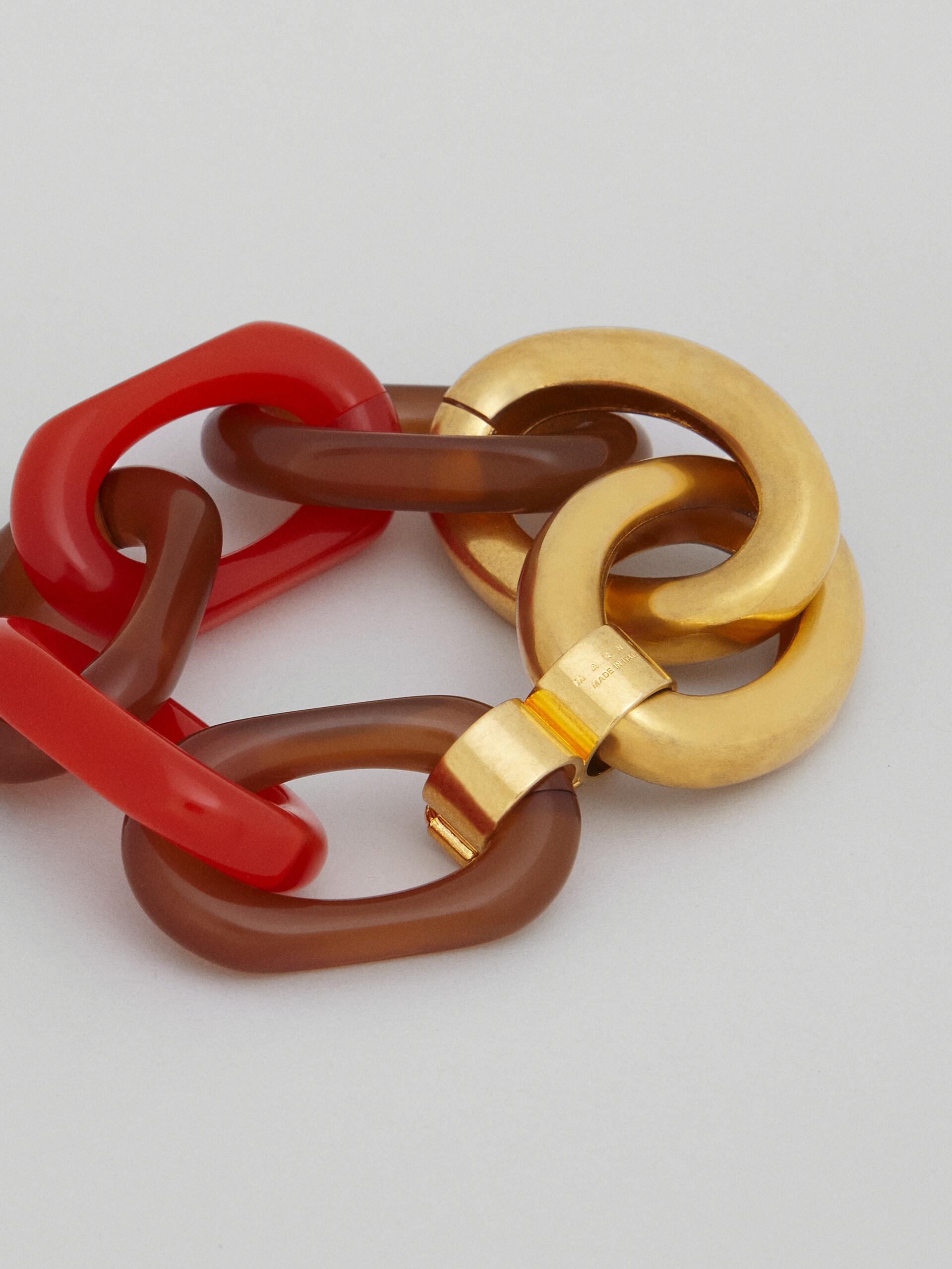 VERTIGO BRACELET IN ORANGE RESIN AND METAL - 4