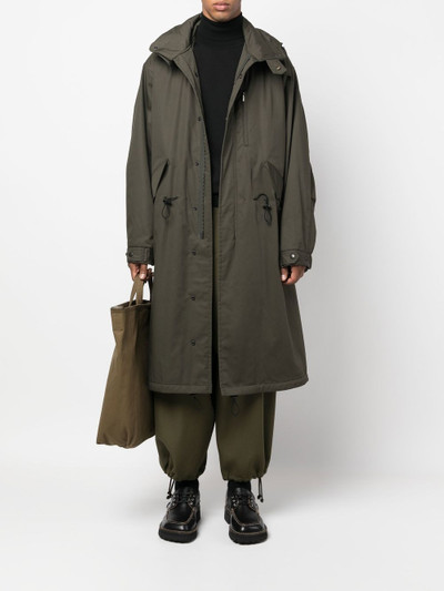 Yohji Yamamoto long-length hooded parka outlook