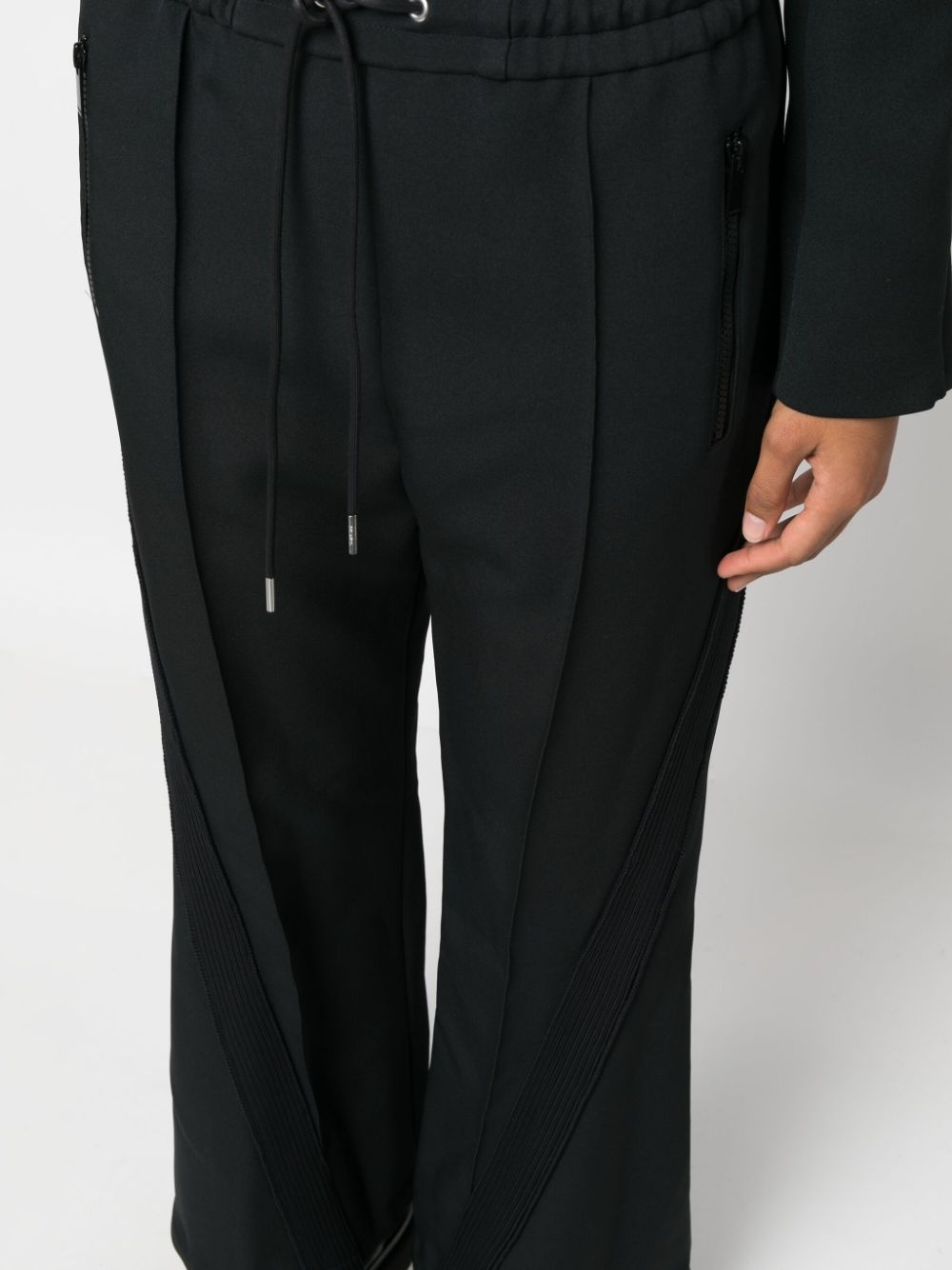 stripe-detail straight-leg trousers - 5