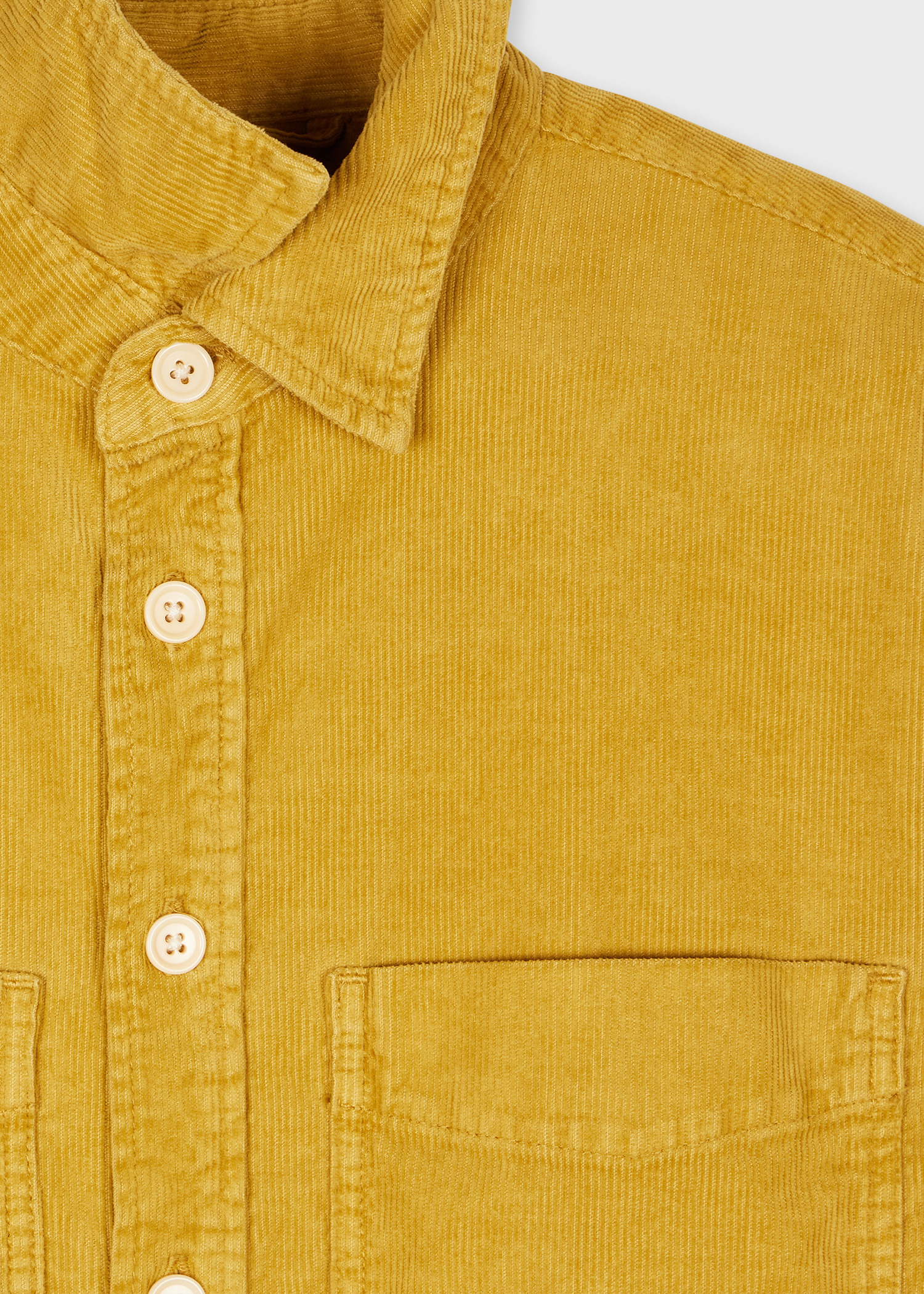 Mustard Yellow Organic-Cotton Corduroy Overshirt - 3
