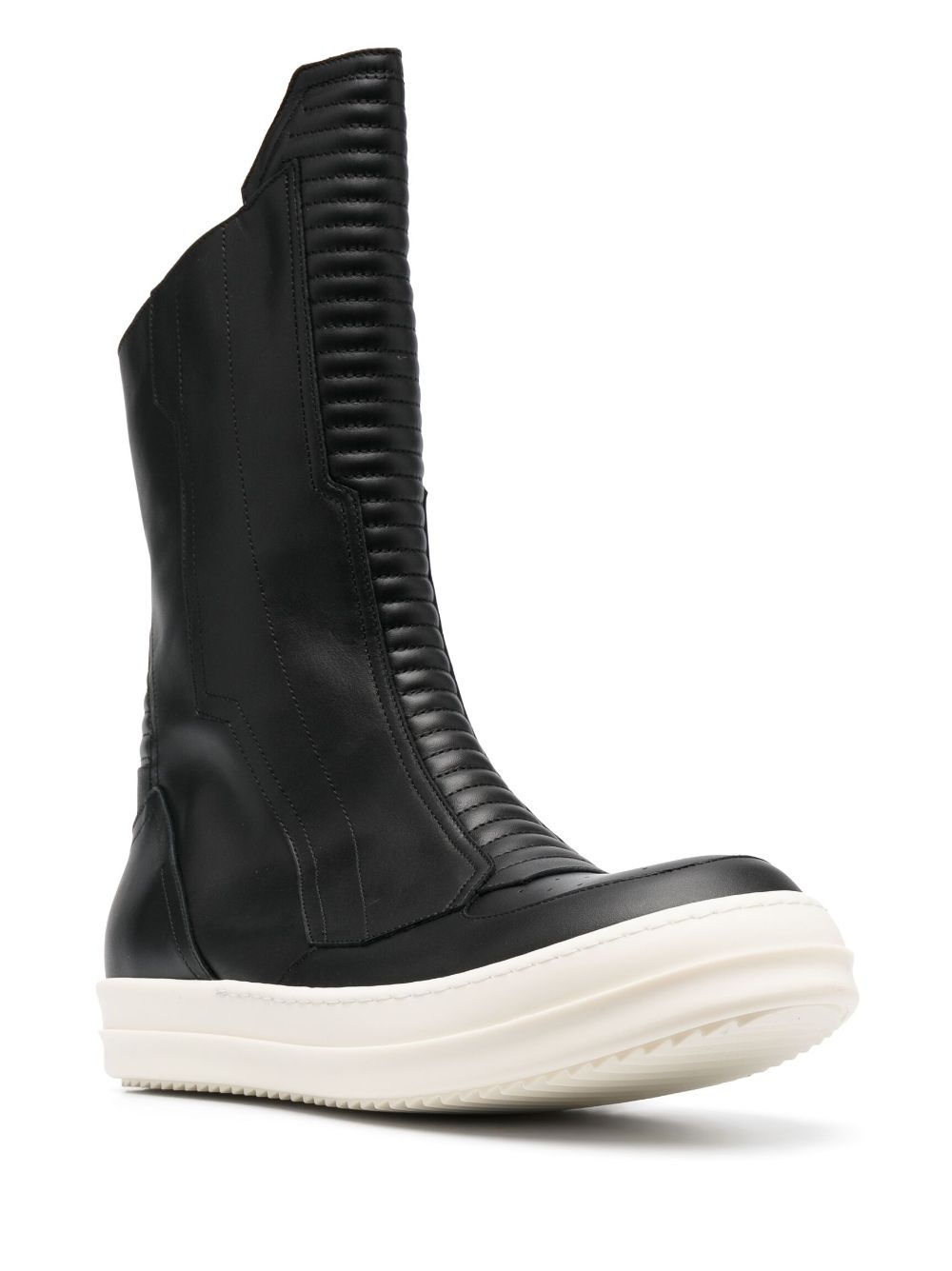 round-toe leather boots - 2