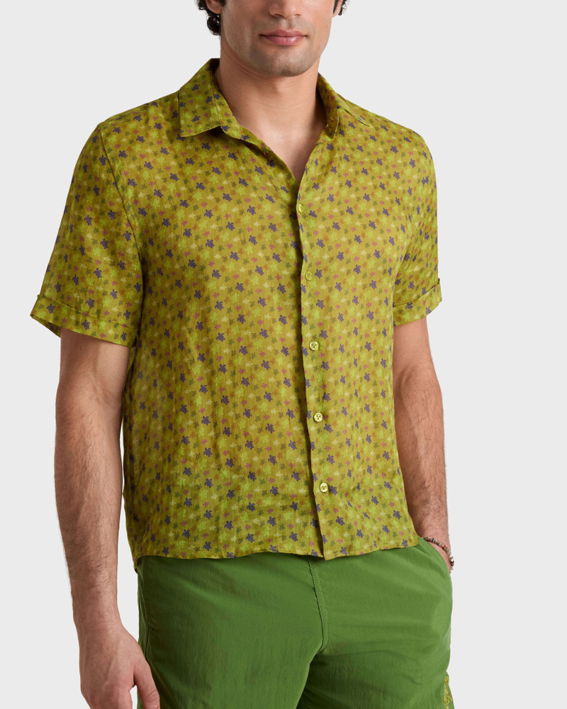 Vilebrequin MEN RAMIE BOWLING SHIRT MICRO RONDE DES TORTUES outlook