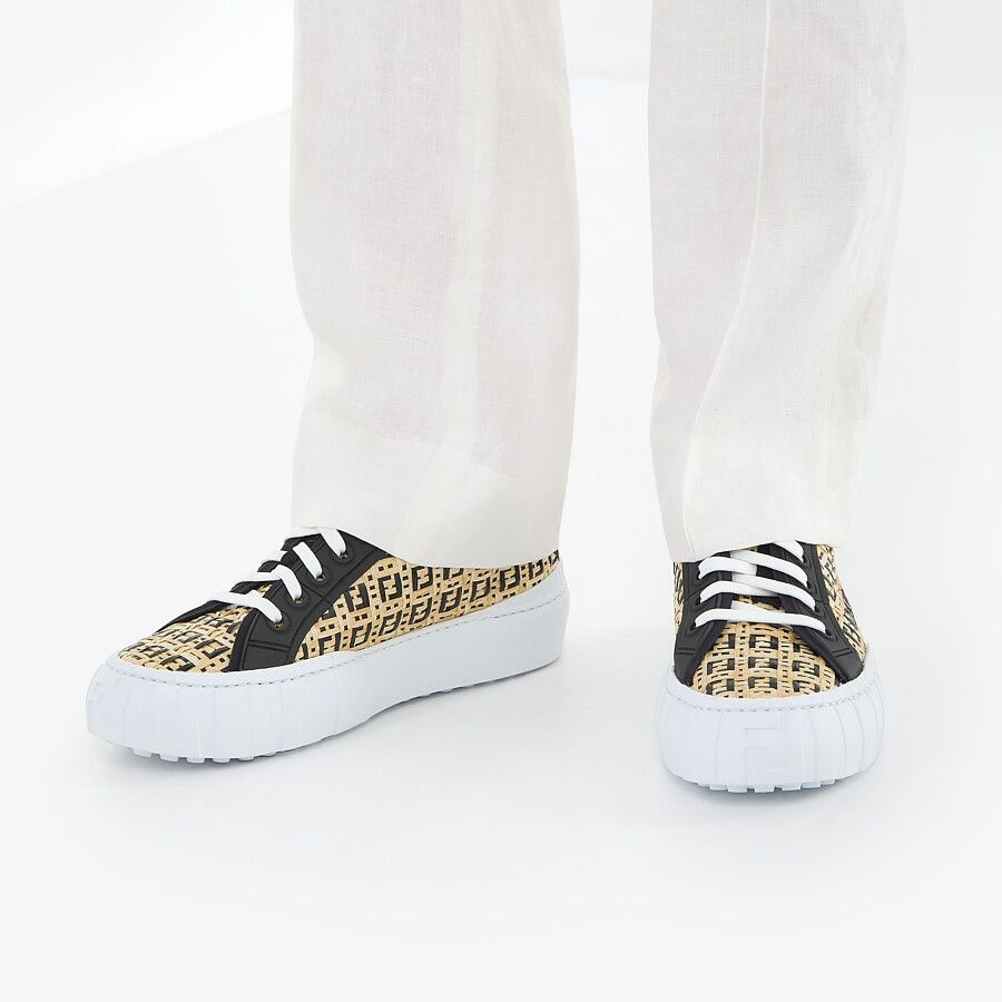 Natural raffia low-tops - 5