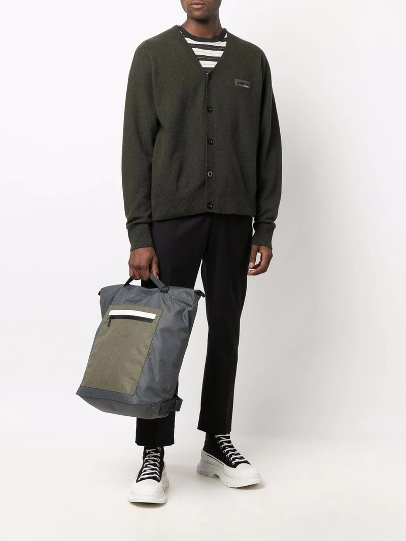 Ambush logo-patch cardigan outlook