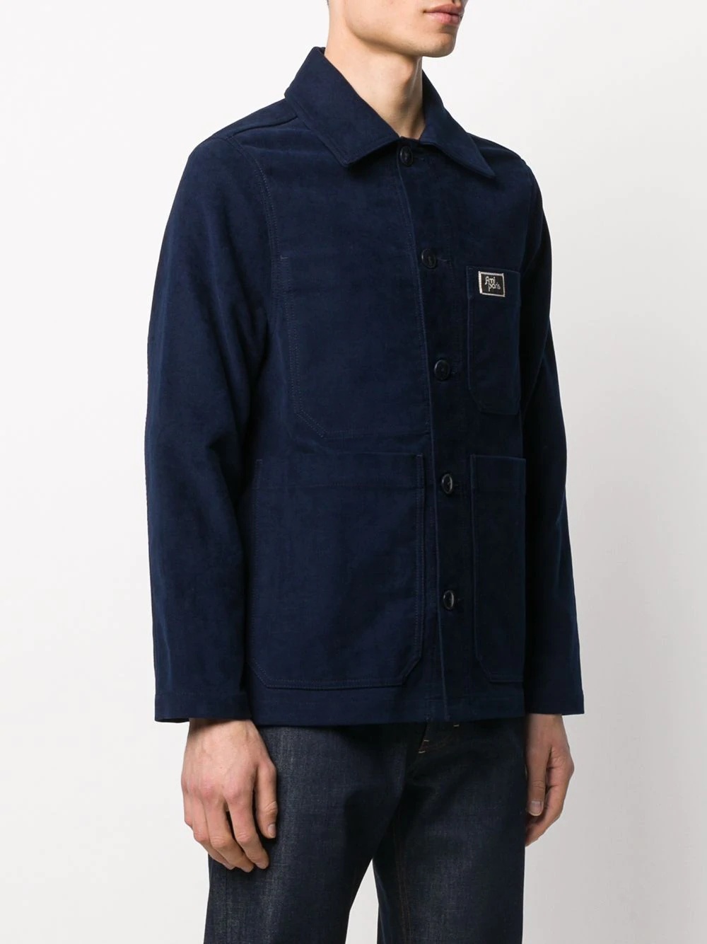 patch pockets worker jacket - 3