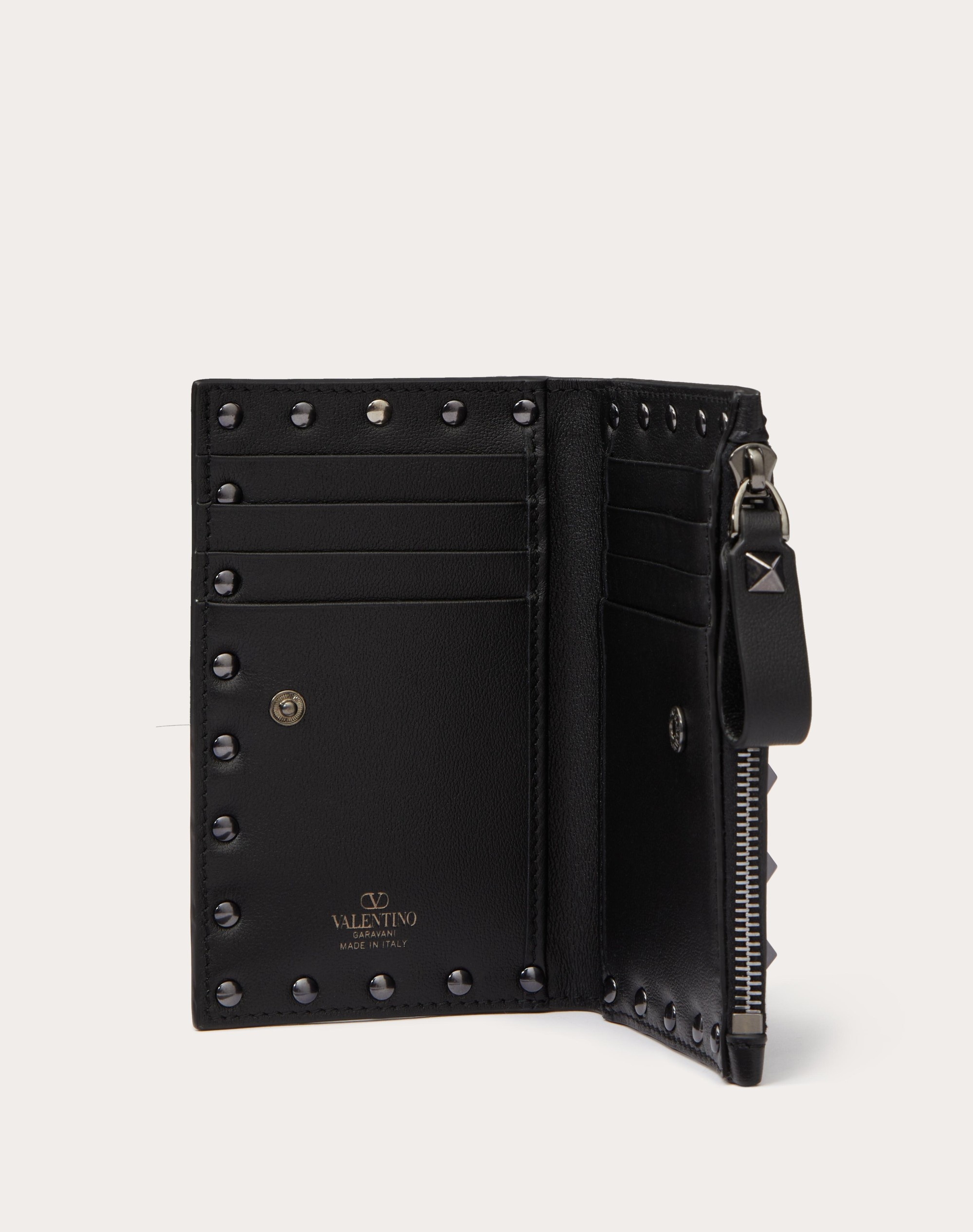 ROCKSTUD CALFSKIN CARDHOLDER WITH ZIP - 5