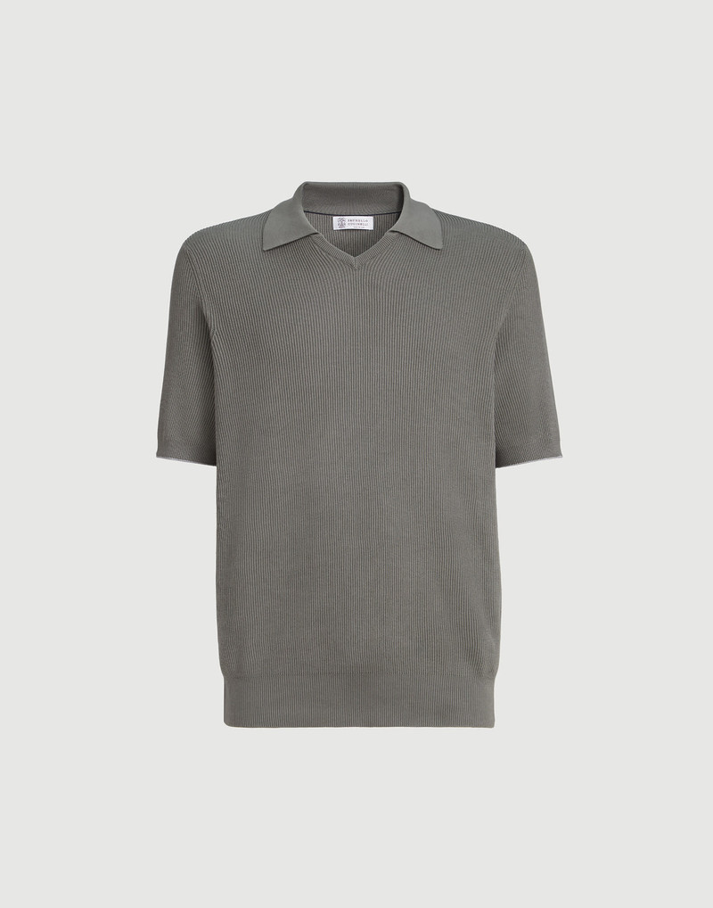 Cotton English rib knit polo 1
