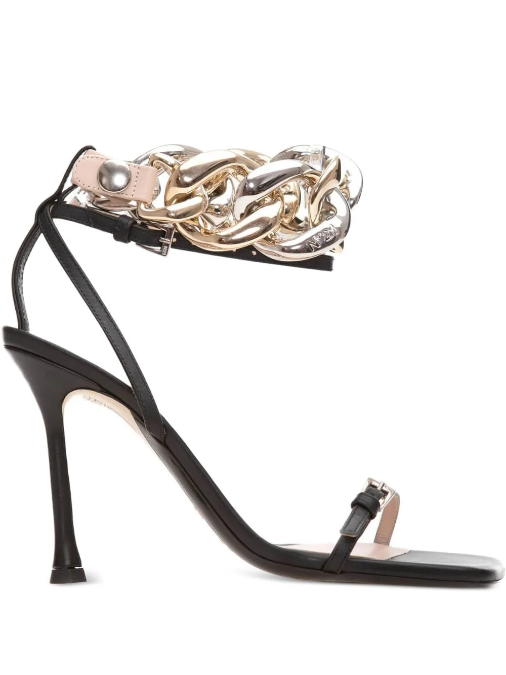chain heeled sandals - 1