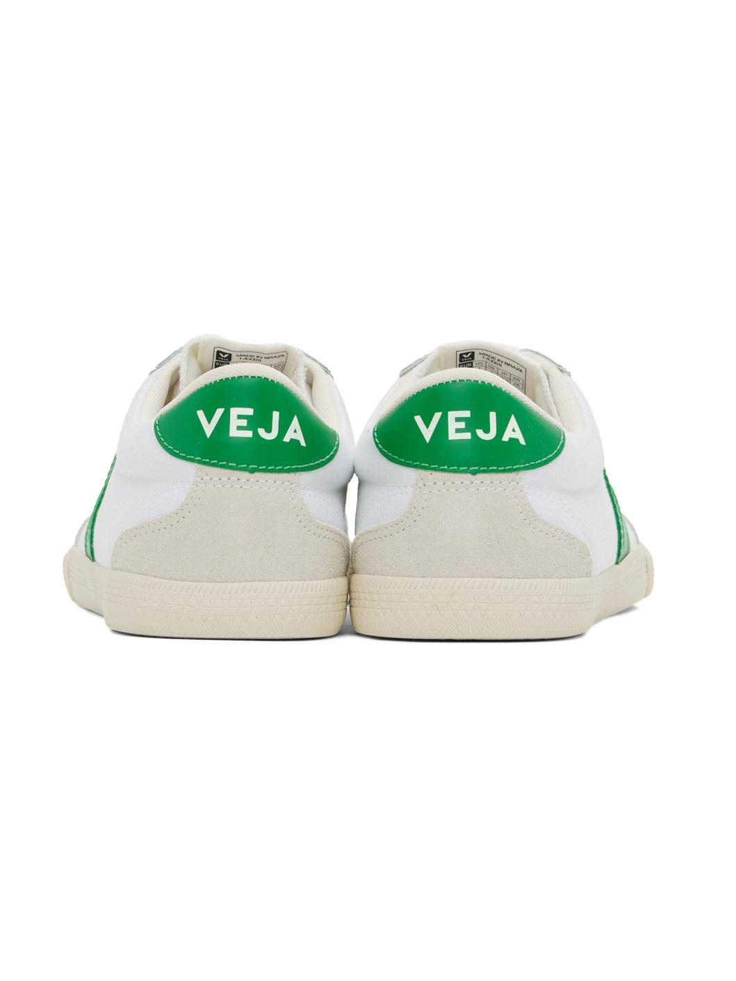 White & Green Volley Canvas Sneakers - 2