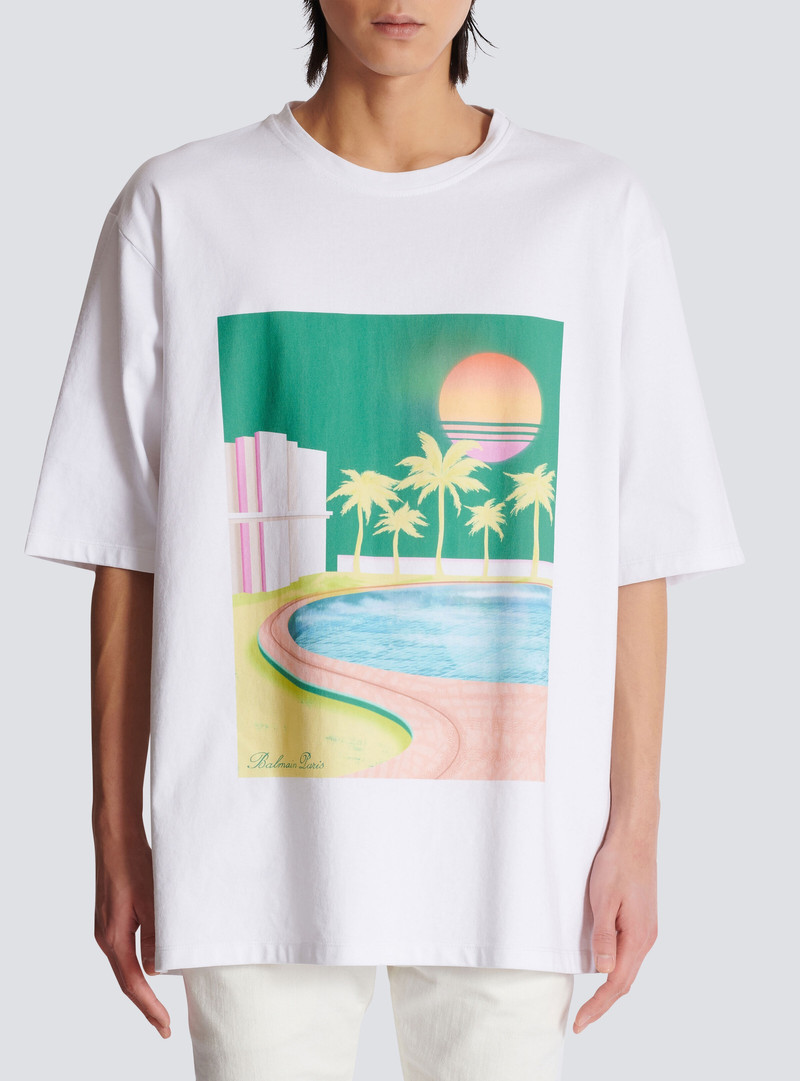 Loose Balmain Postcard printed T-shirt 5