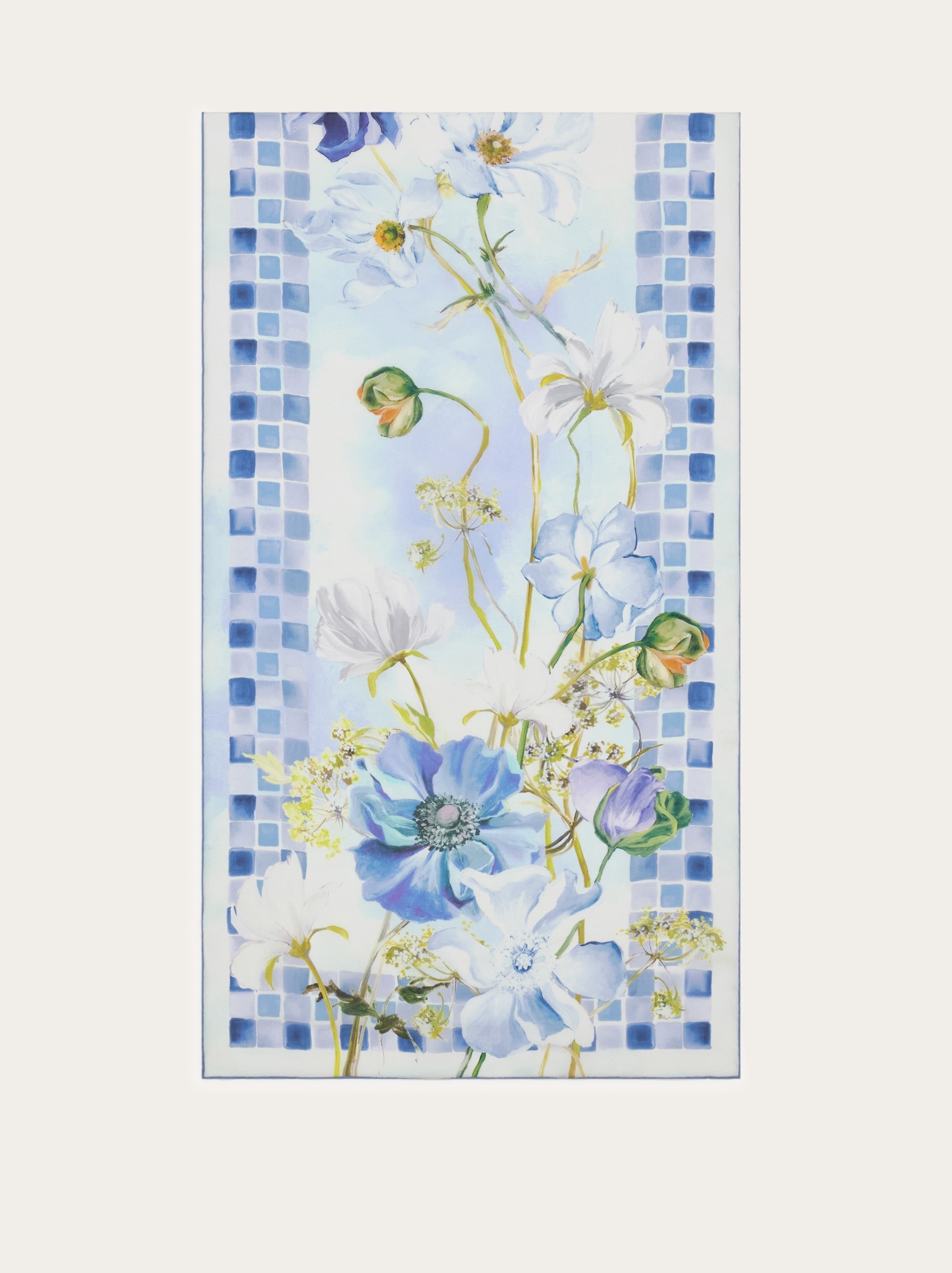 Fiori print silk scarf - 4