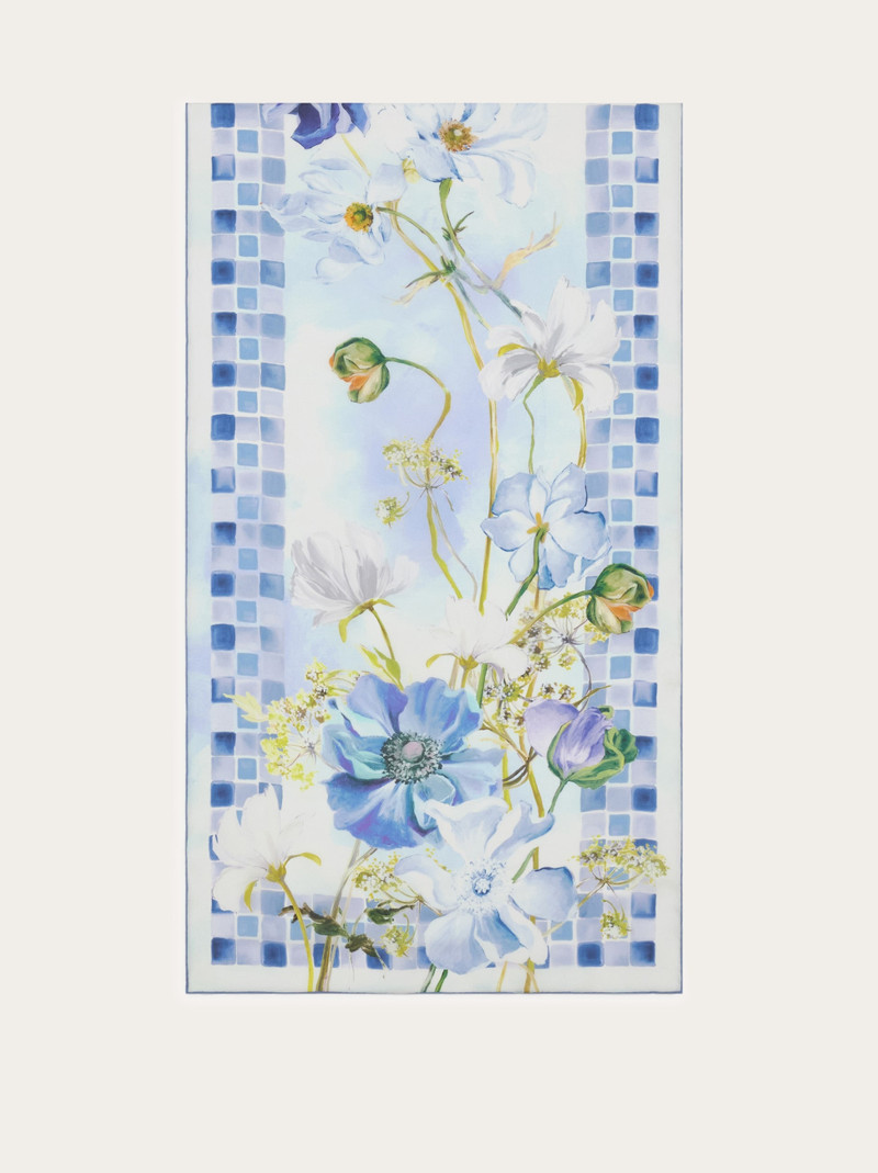 Fiori print silk scarf 4