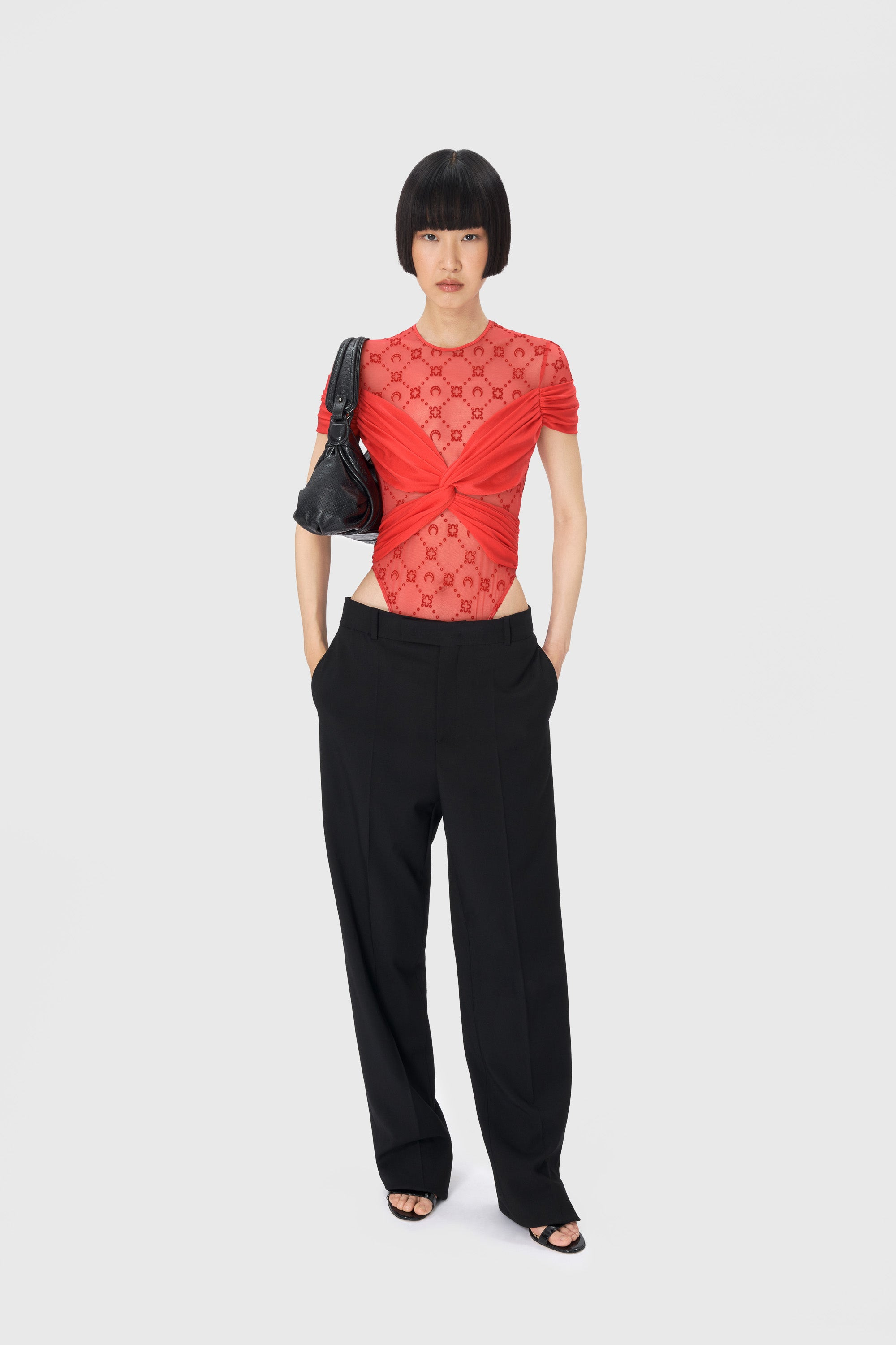 Virgin Wool Twill Wide Leg Pants - 2